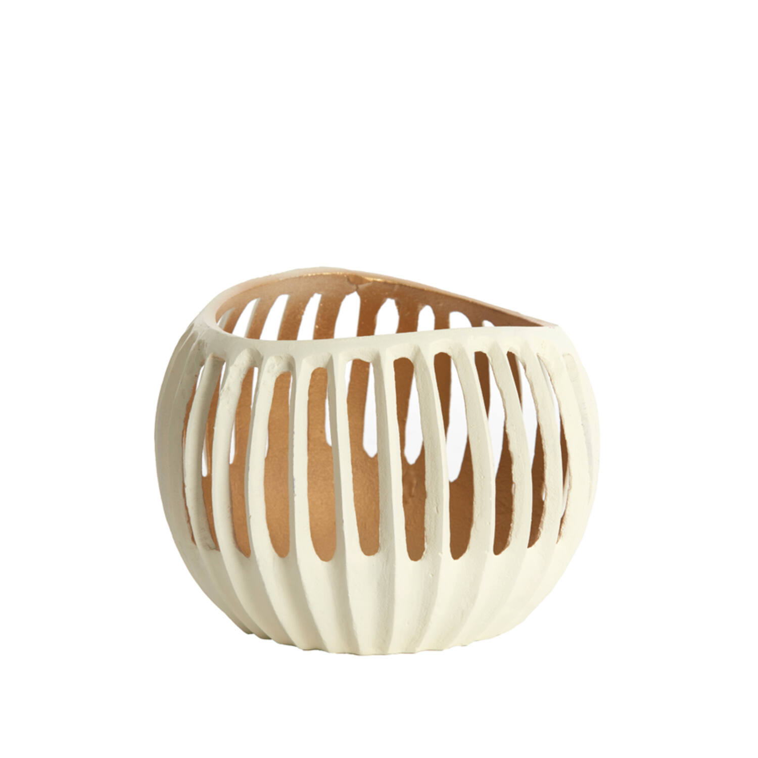 Tealight Ø19x15 cm CHALCO cream+gold