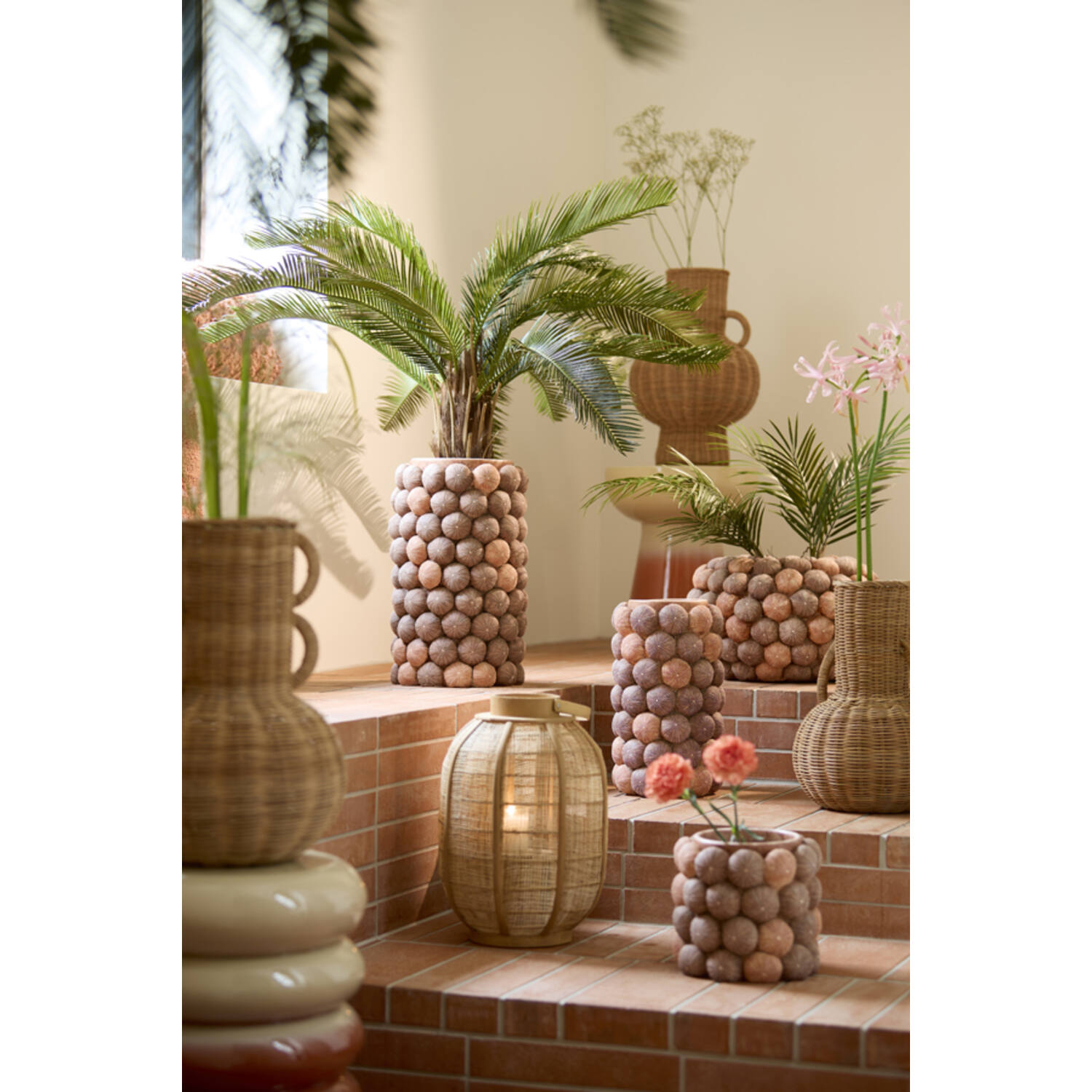 Hurricane Ø26x35,5 cm CIVENNA raffia natural+wood natural