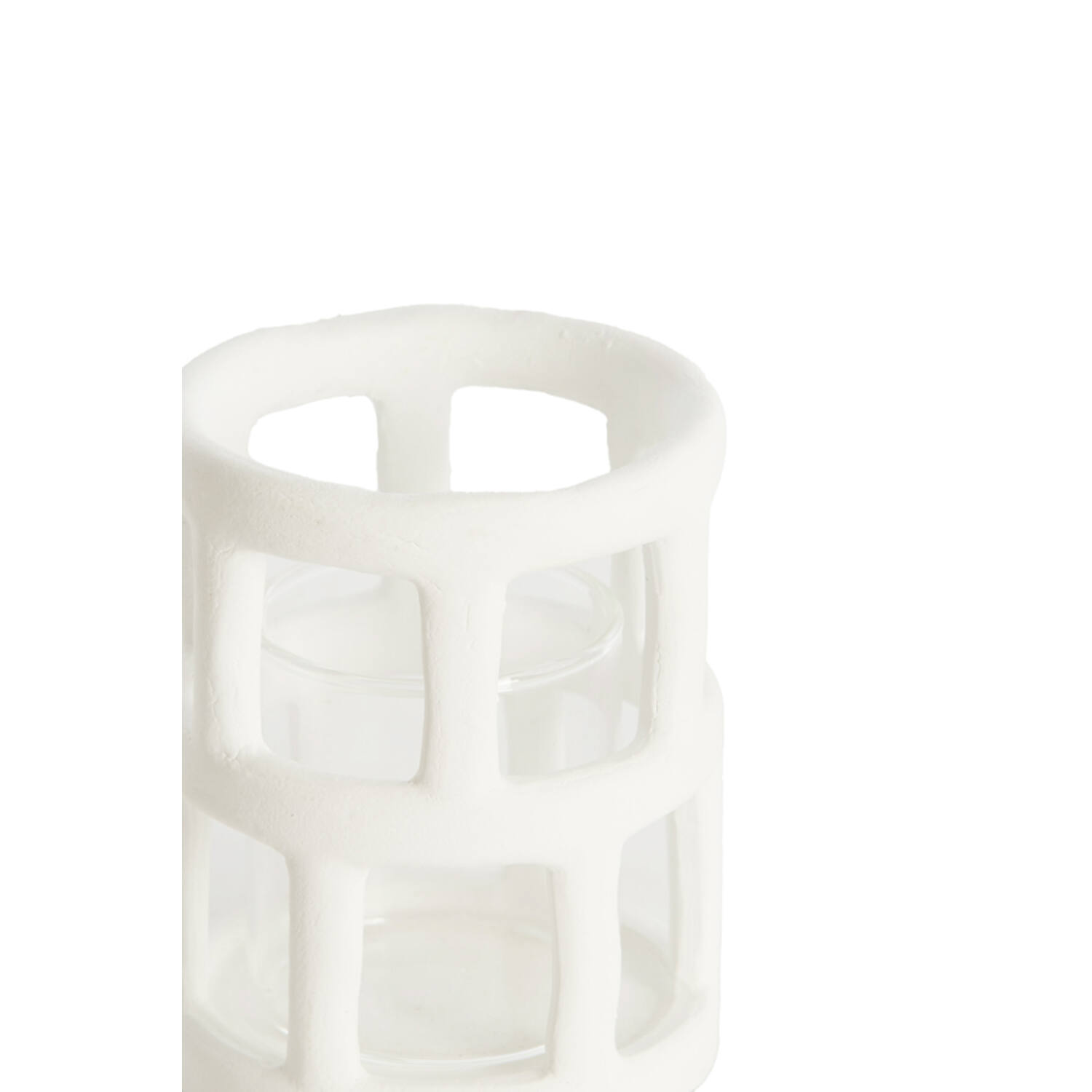 Tealight Ø8,5x10 cm ALIMOS white+glass