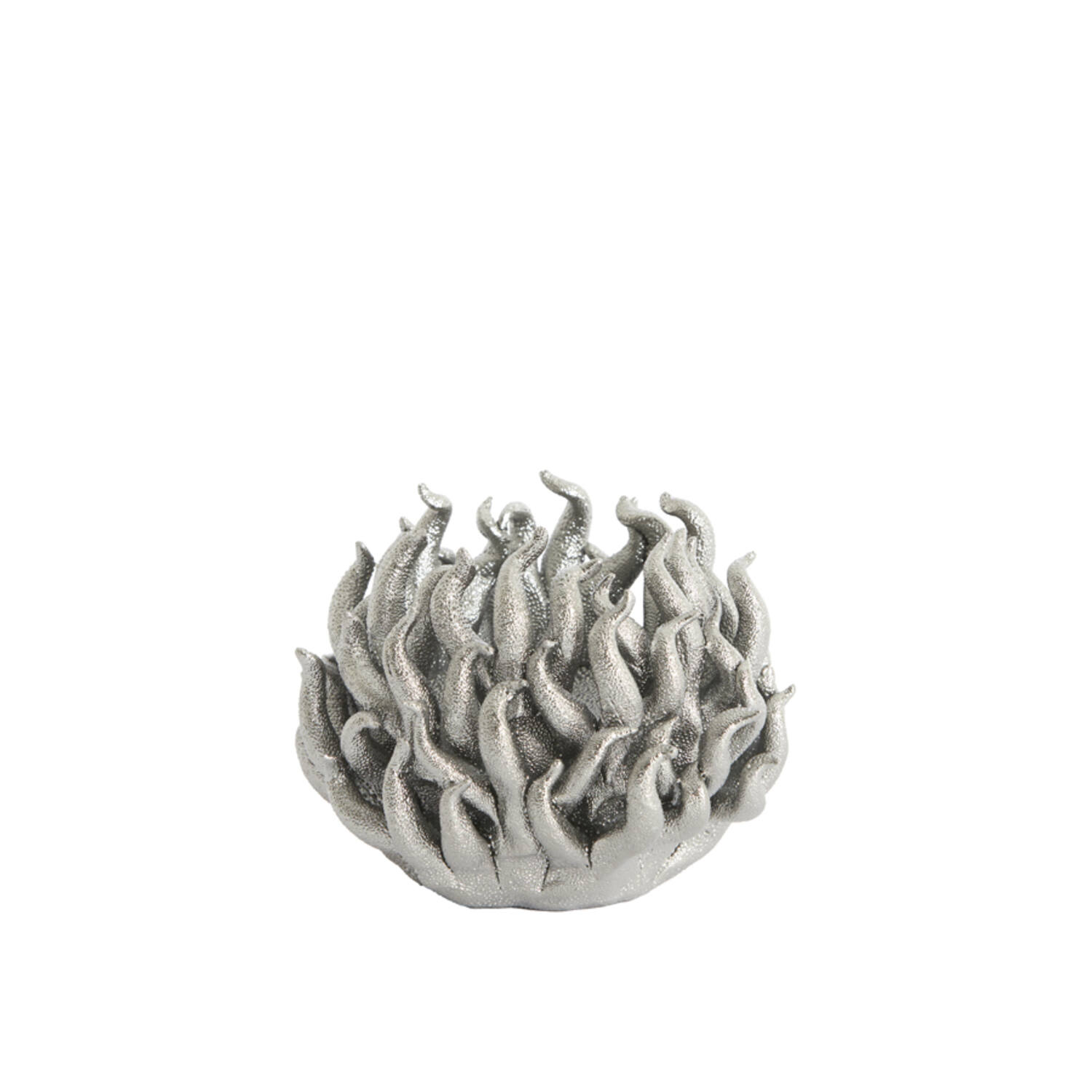 Tealight holder Ø11x8 cm EDESSA porcelain silver