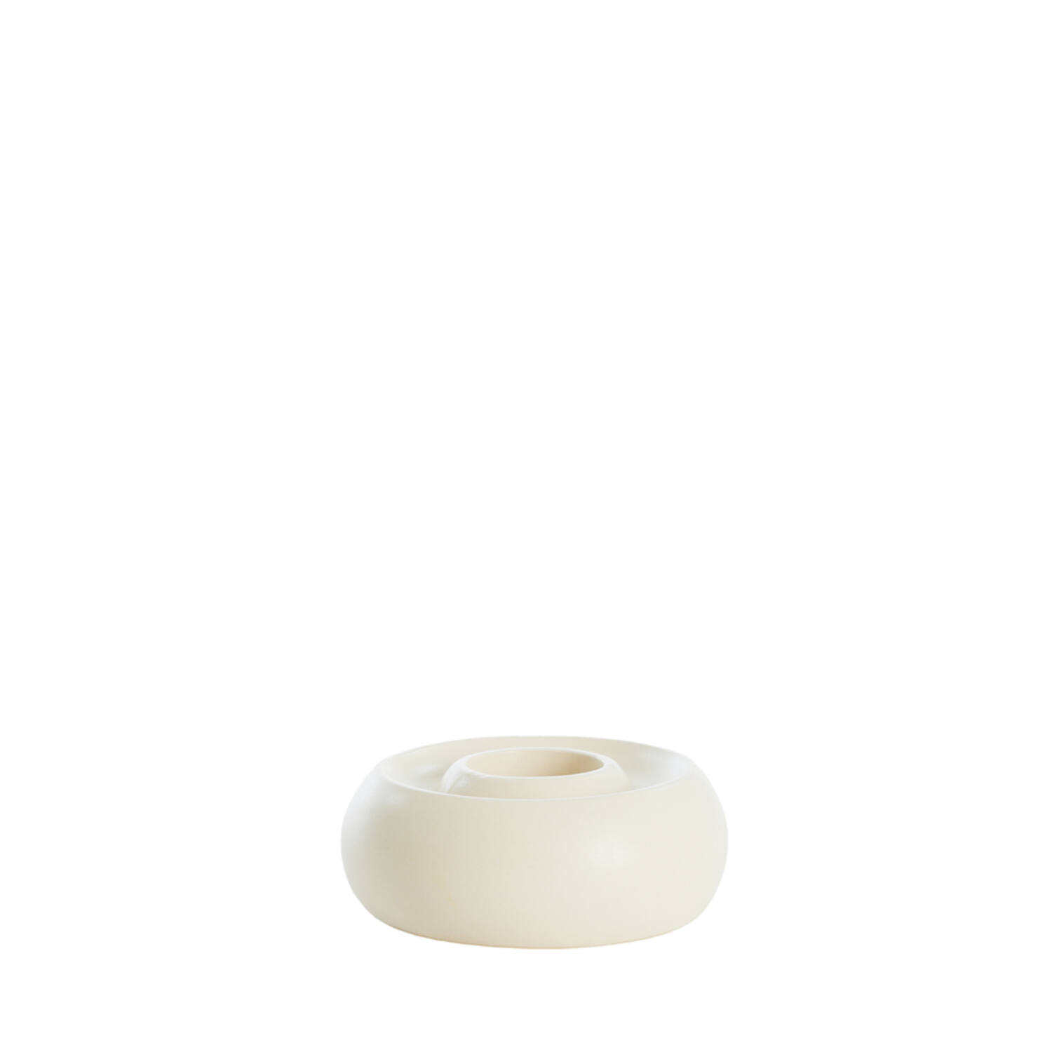Tealight holder Ø12,5x5 cm OTHONI ceramics matt cream