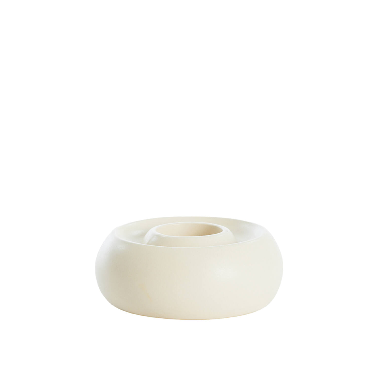 Tealight holder Ø20,5x7,5 cm OTHONI ceramics matt cream