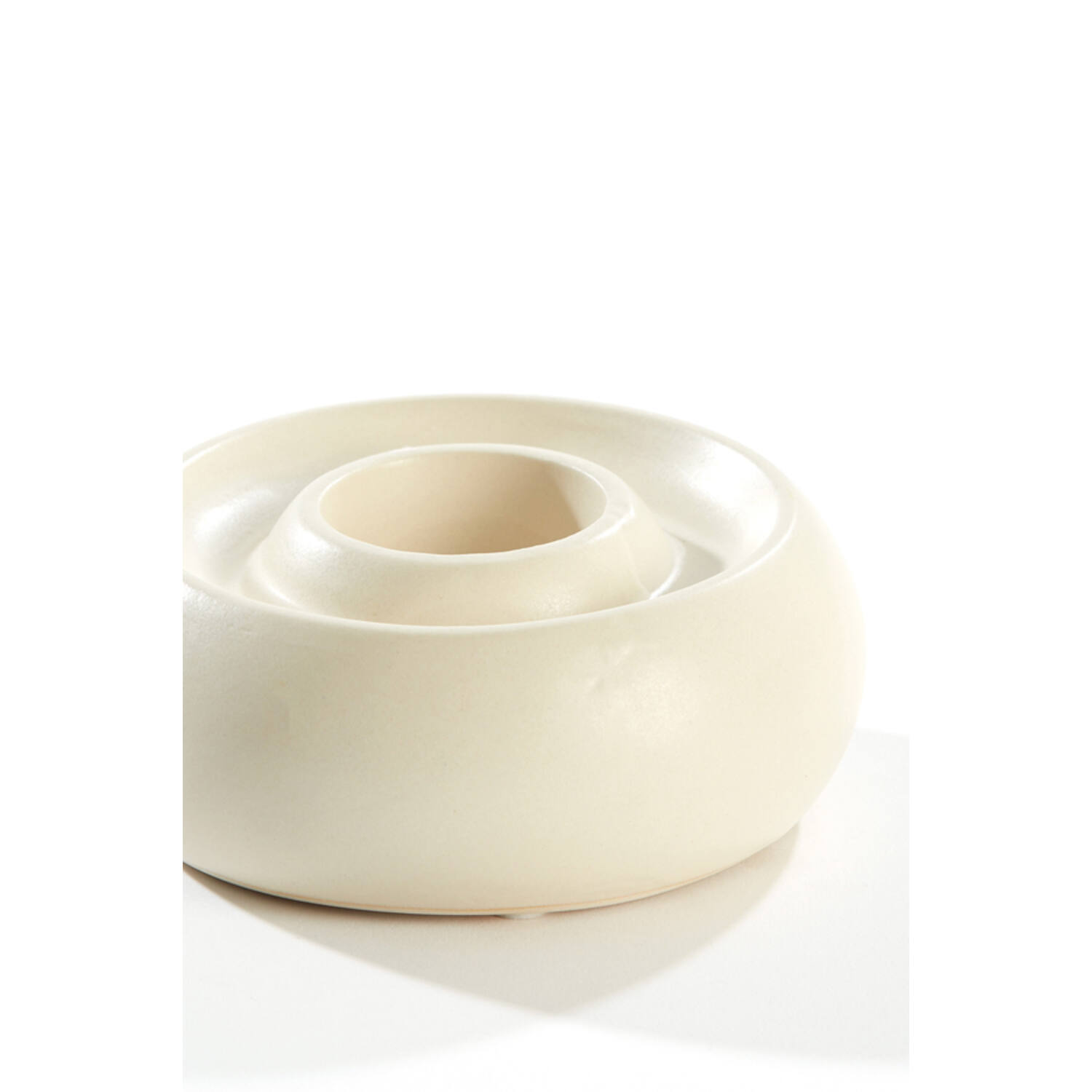 Tealight holder Ø20,5x7,5 cm OTHONI ceramics matt cream