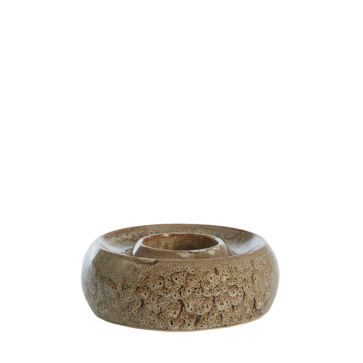 Tealight holder Ø20,5x7,5 cm OTHONI ceramics brown