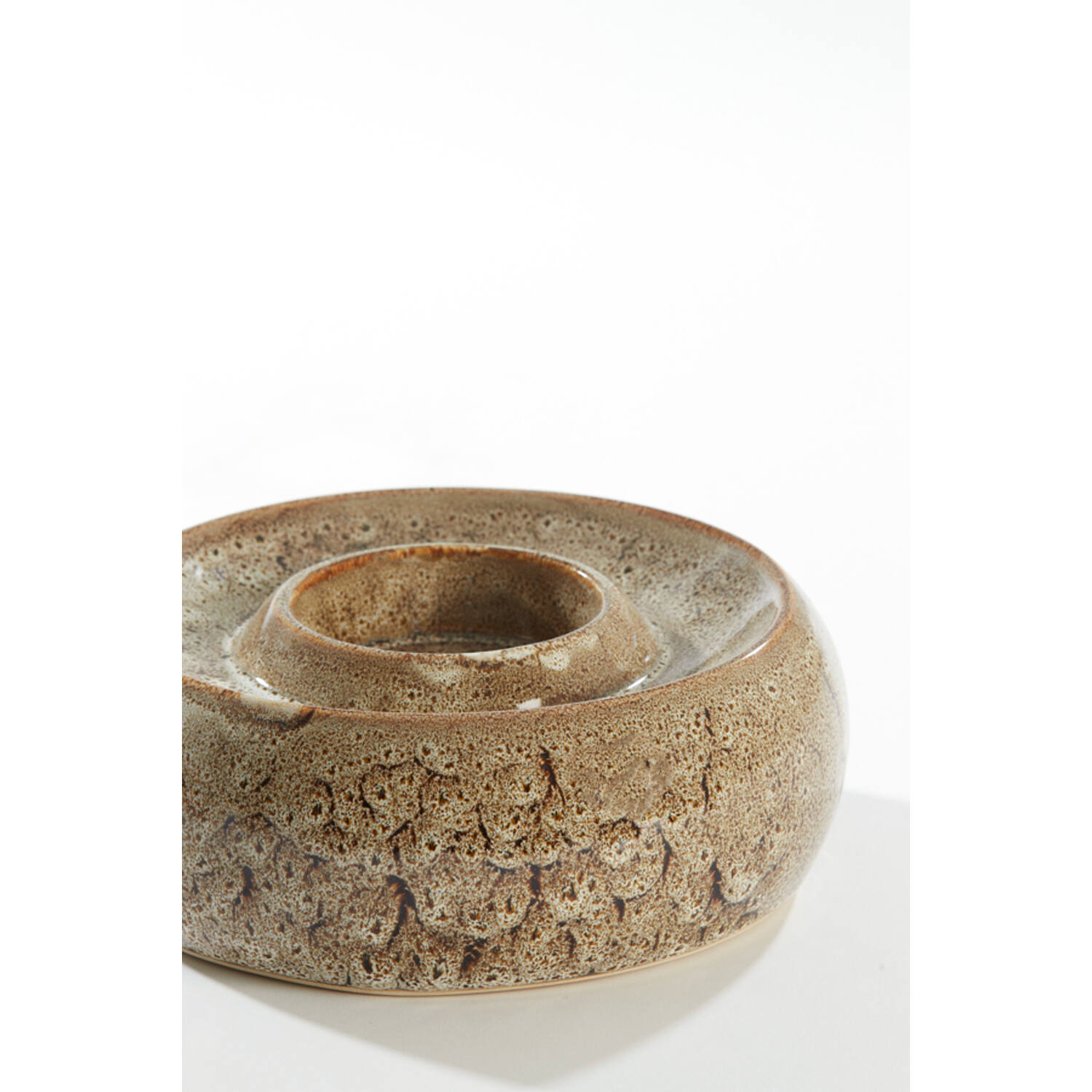 Tealight holder Ø20,5x7,5 cm OTHONI ceramics brown