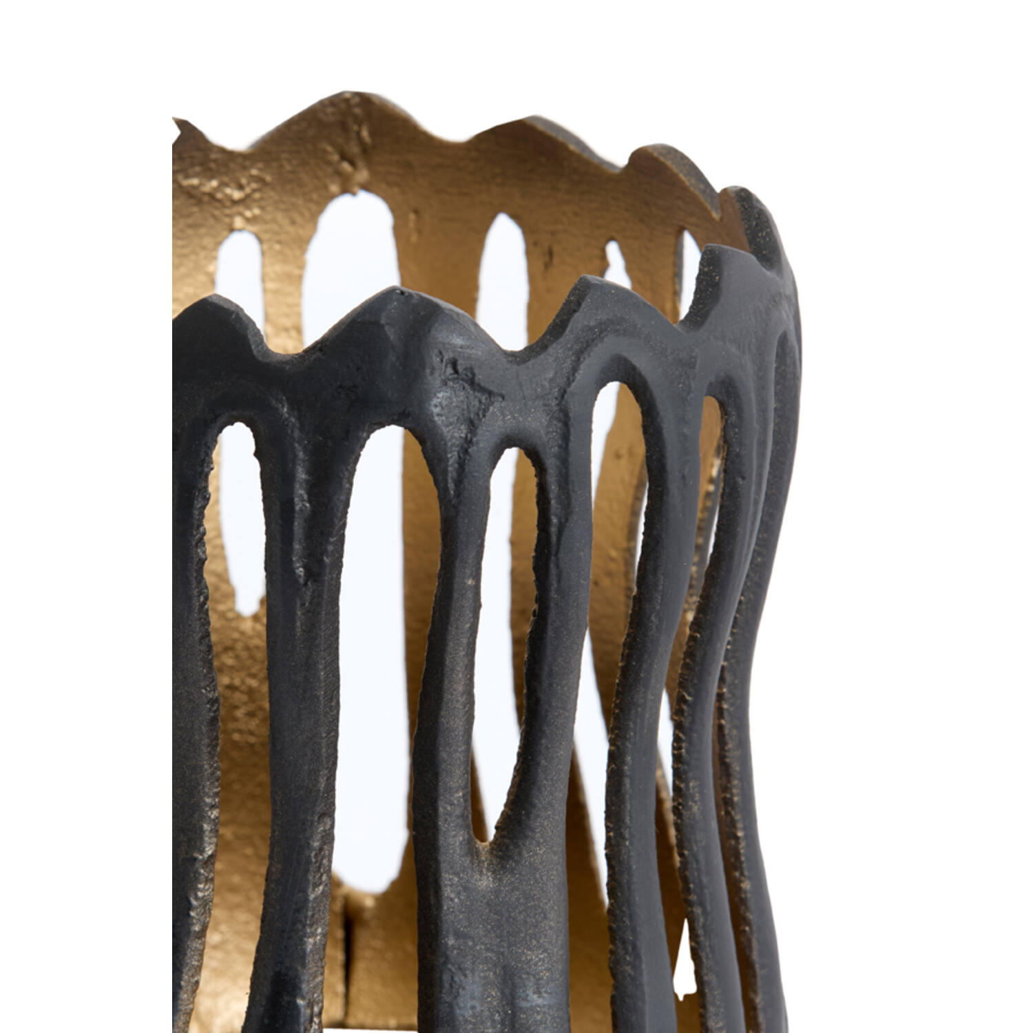 Tealight Ø8,5x10 cm TIVOLI black+gold