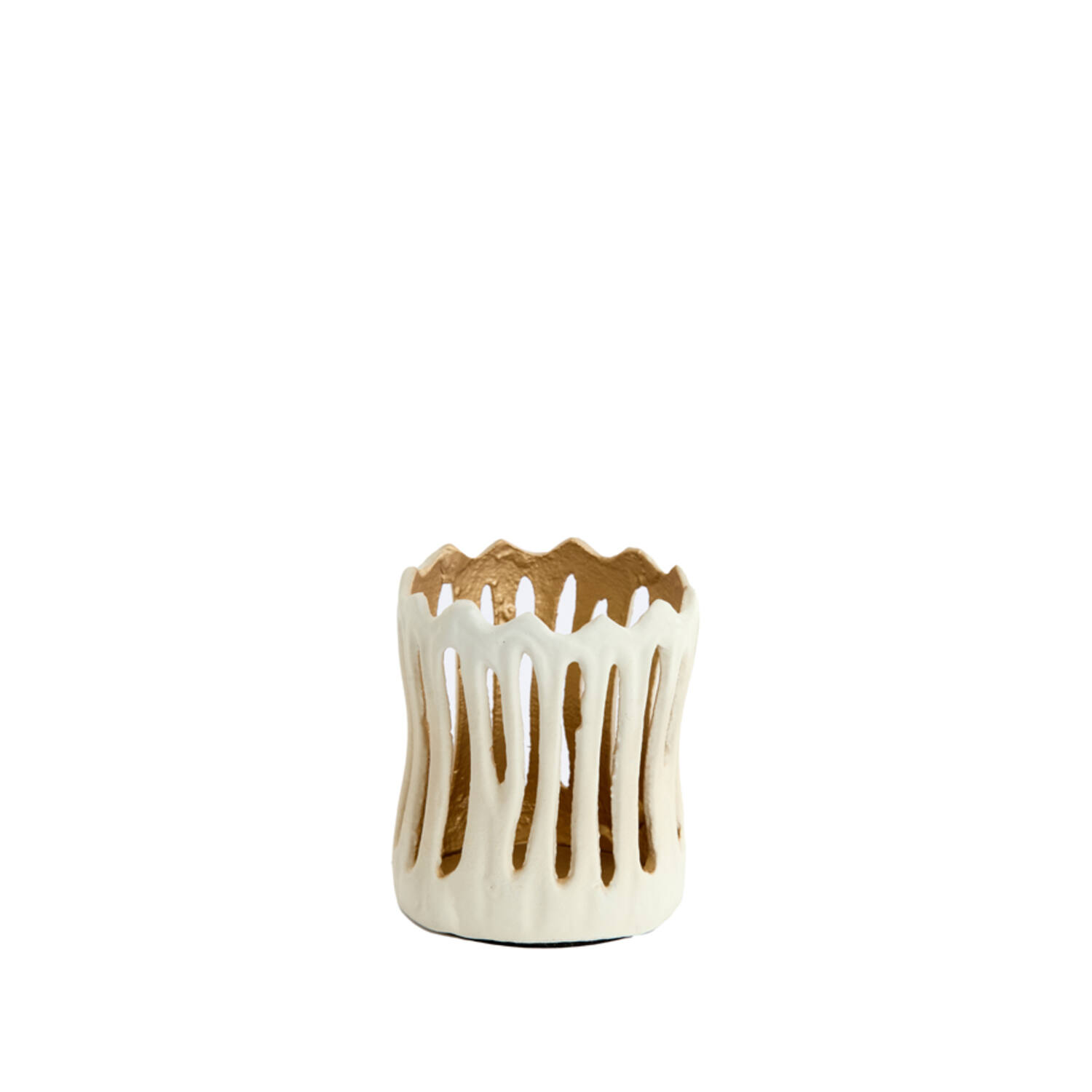 Tealight Ø8,5x10 cm TIVOLI cream+gold