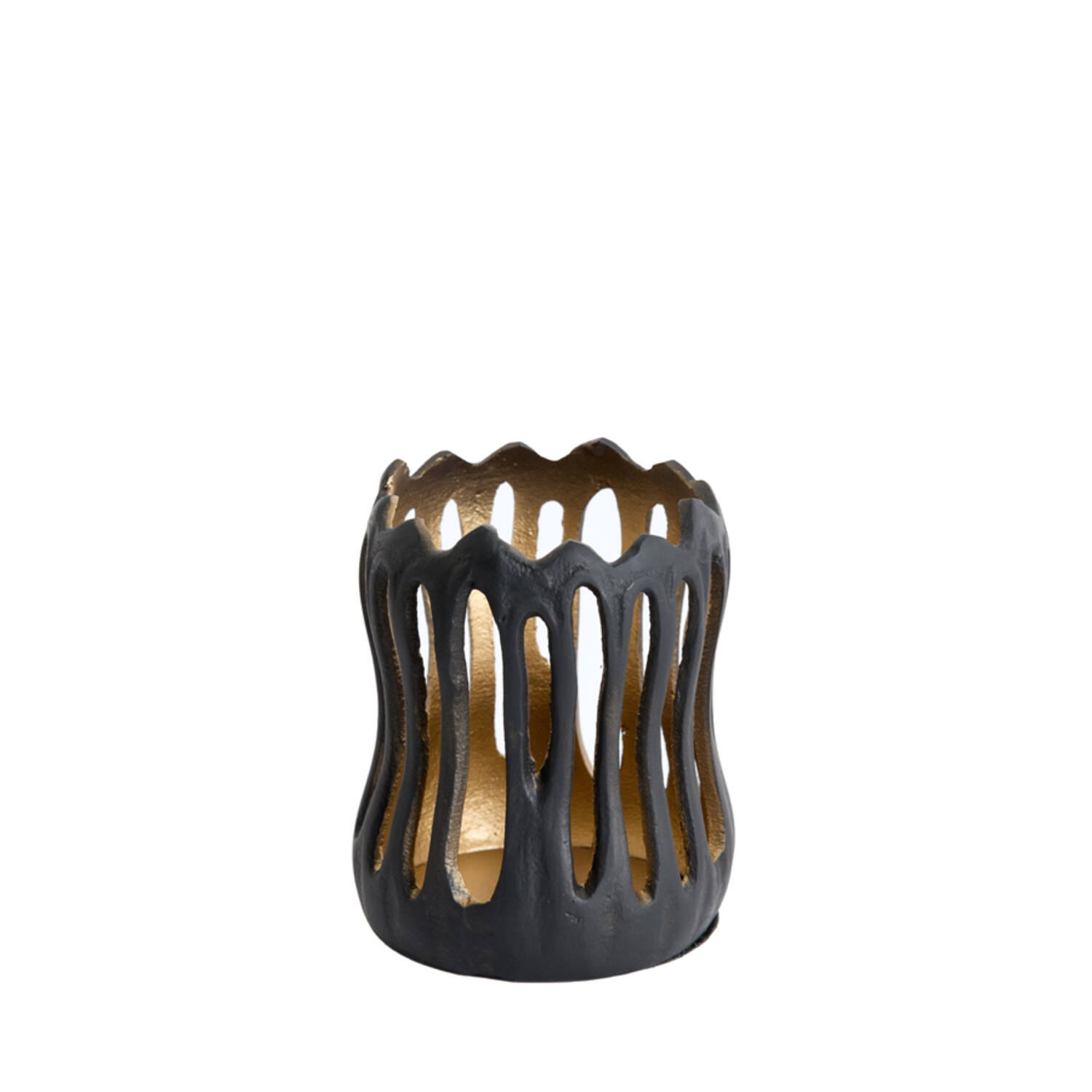 Tealight Ø11x13 cm TIVOLI black+gold