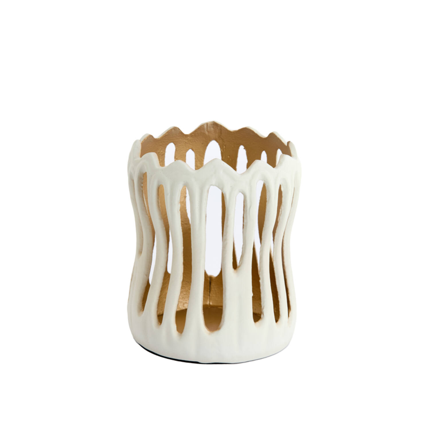 Tealight Ø13x16 cm TIVOLI cream+gold