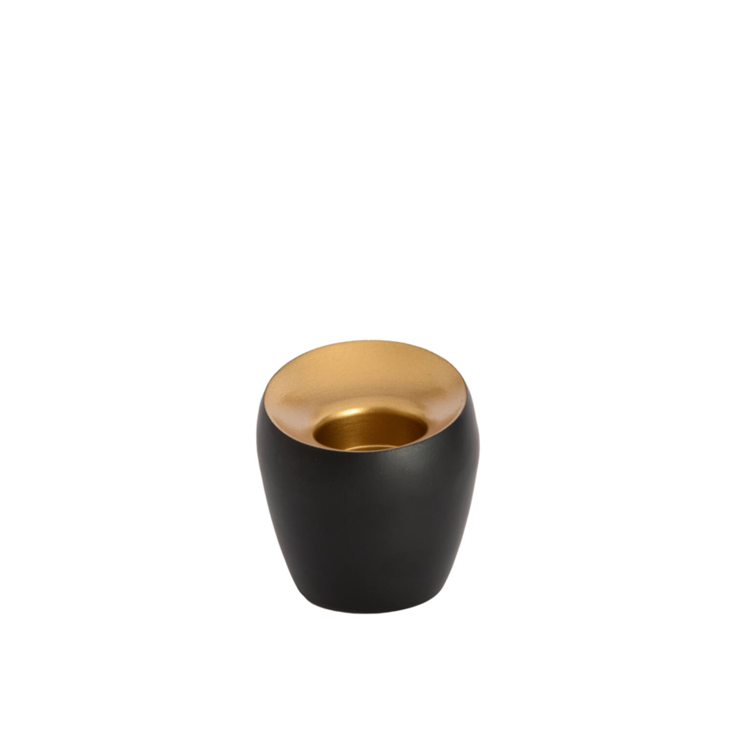 Theelicht Ø9x9 cm VEROLI mat zwart+goud
