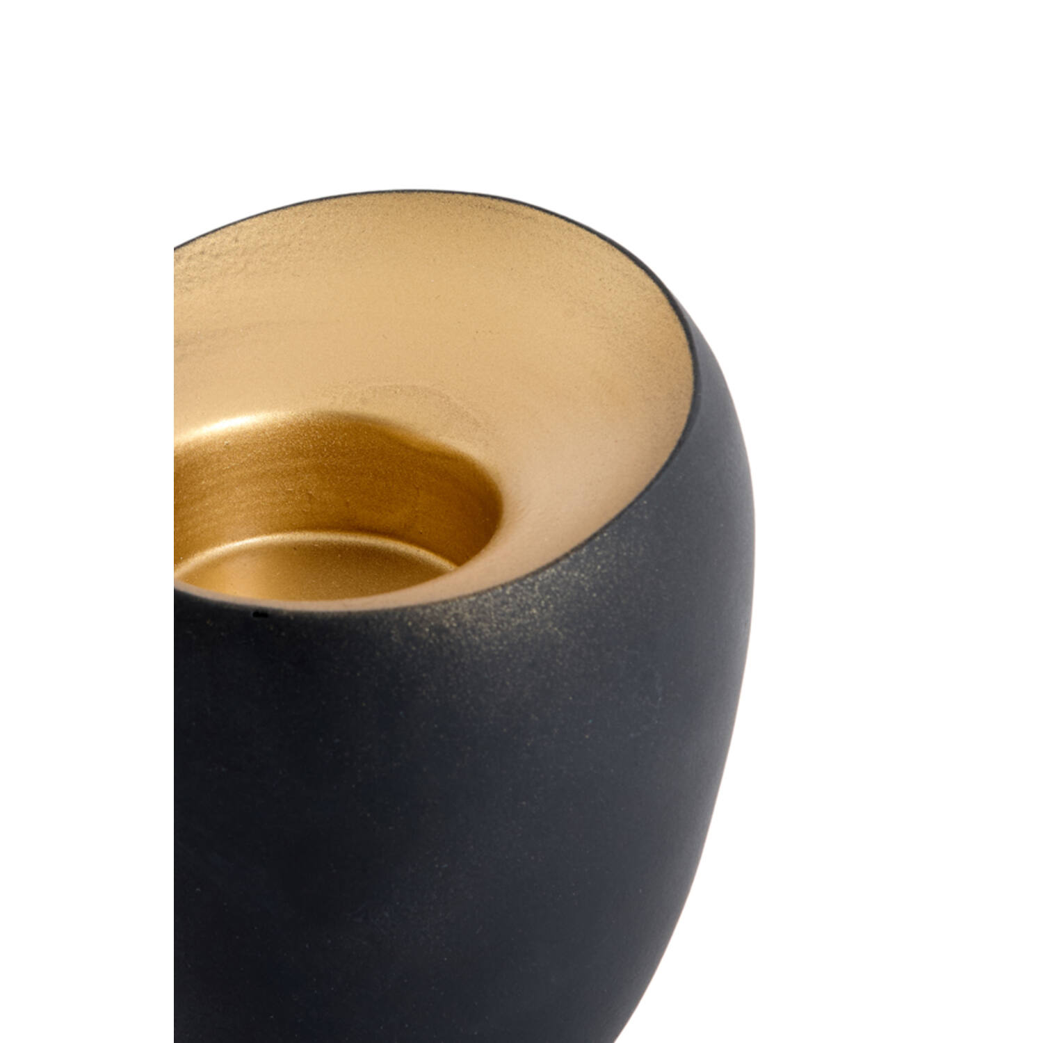 Theelicht Ø9x9 cm VEROLI mat zwart+goud