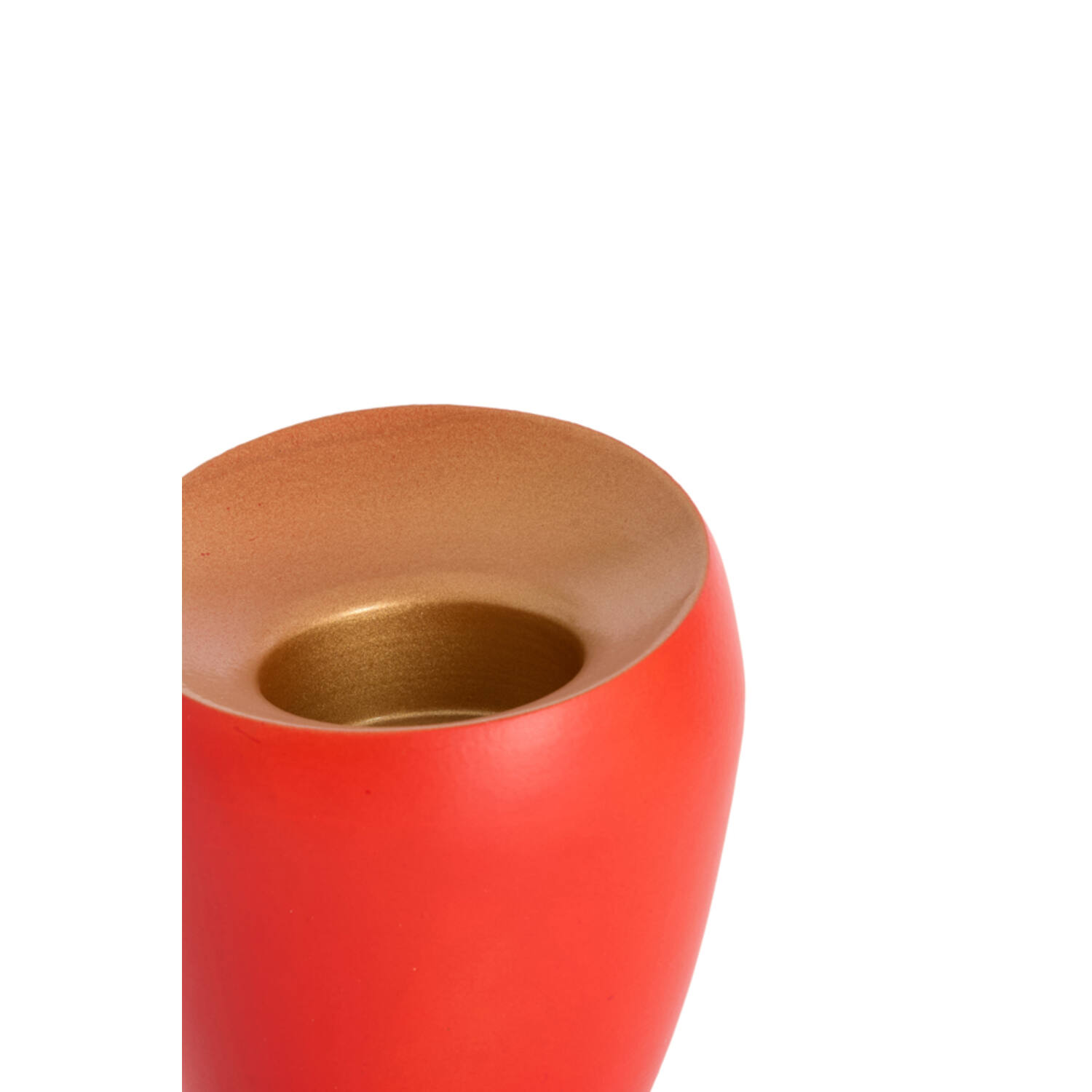Theelicht Ø9x9 cm VEROLI mat donker koraal+goud