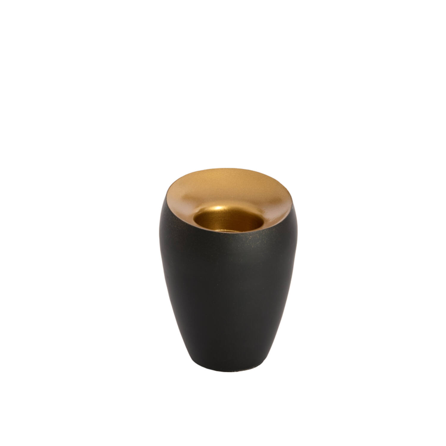 Tealight Ø9x12 cm VEROLI matt black+gold