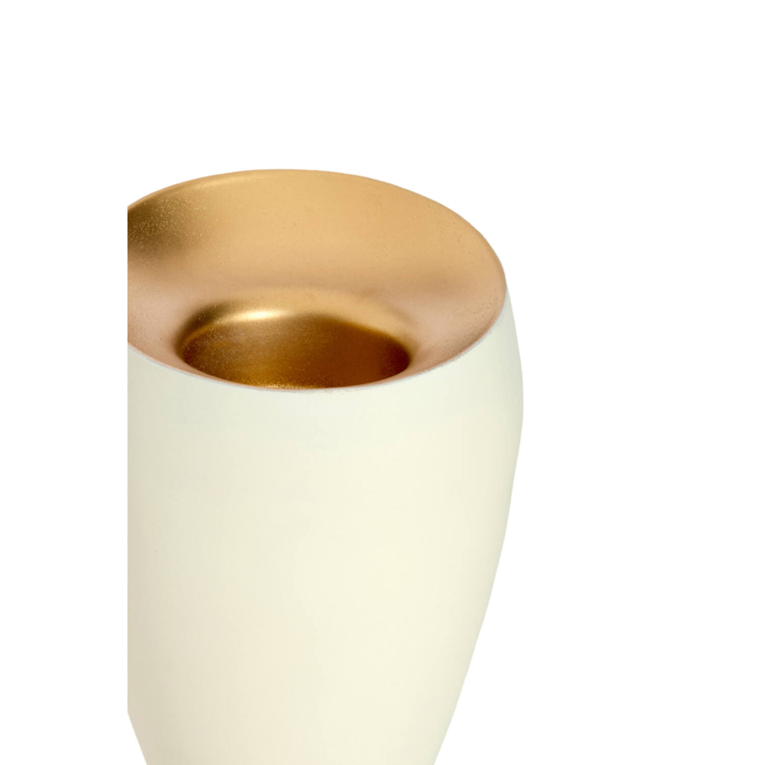 Tealight Ø9x12 cm VEROLI matt cream+gold