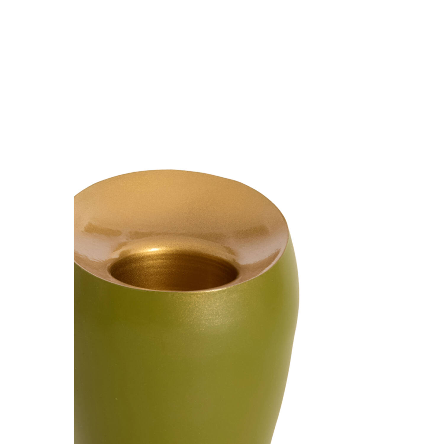 Tealight Ø9x12 cm VEROLI matt olive green+gold