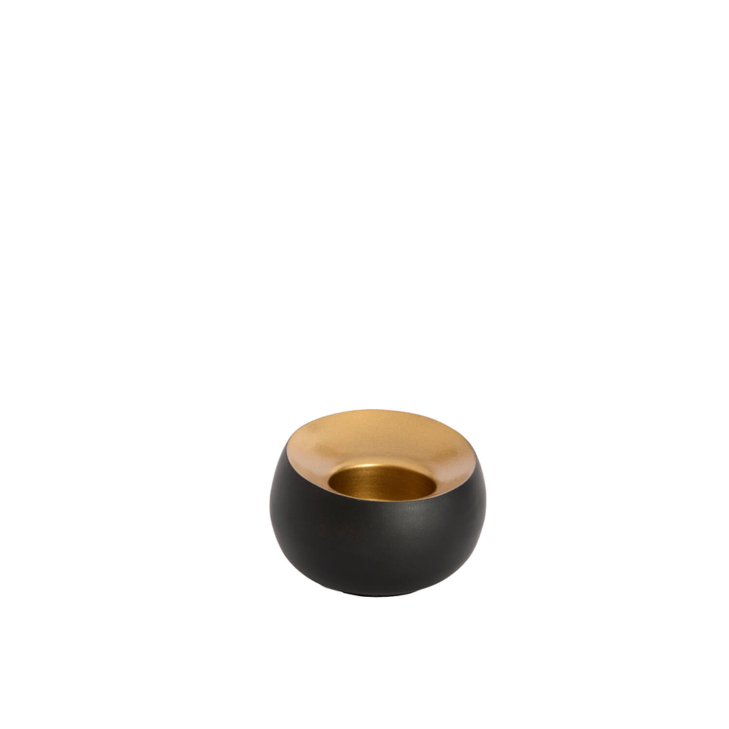 Tealight Ø9x6 cm VEROLI matt black+gold