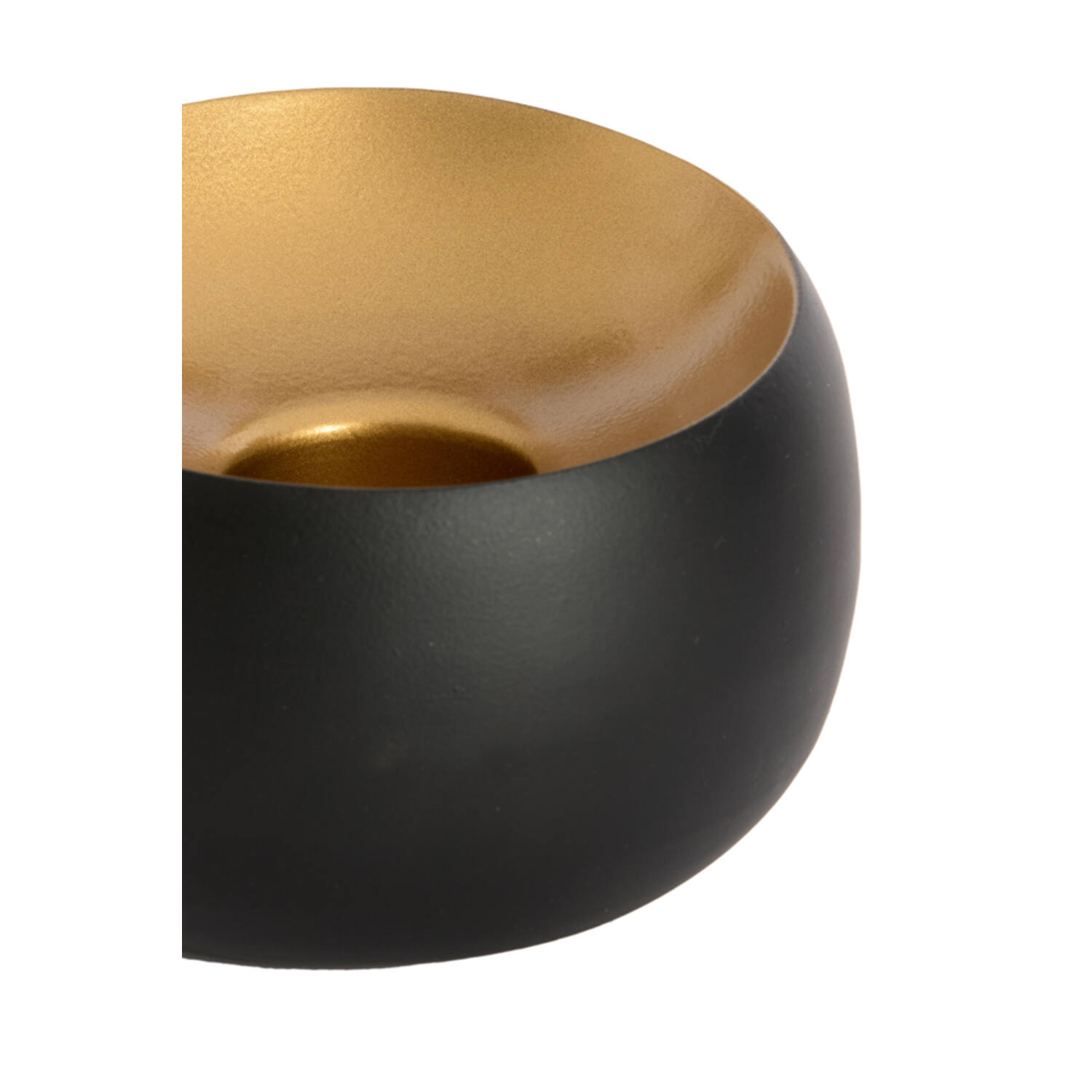 Tealight Ø9x6 cm VEROLI matt black+gold