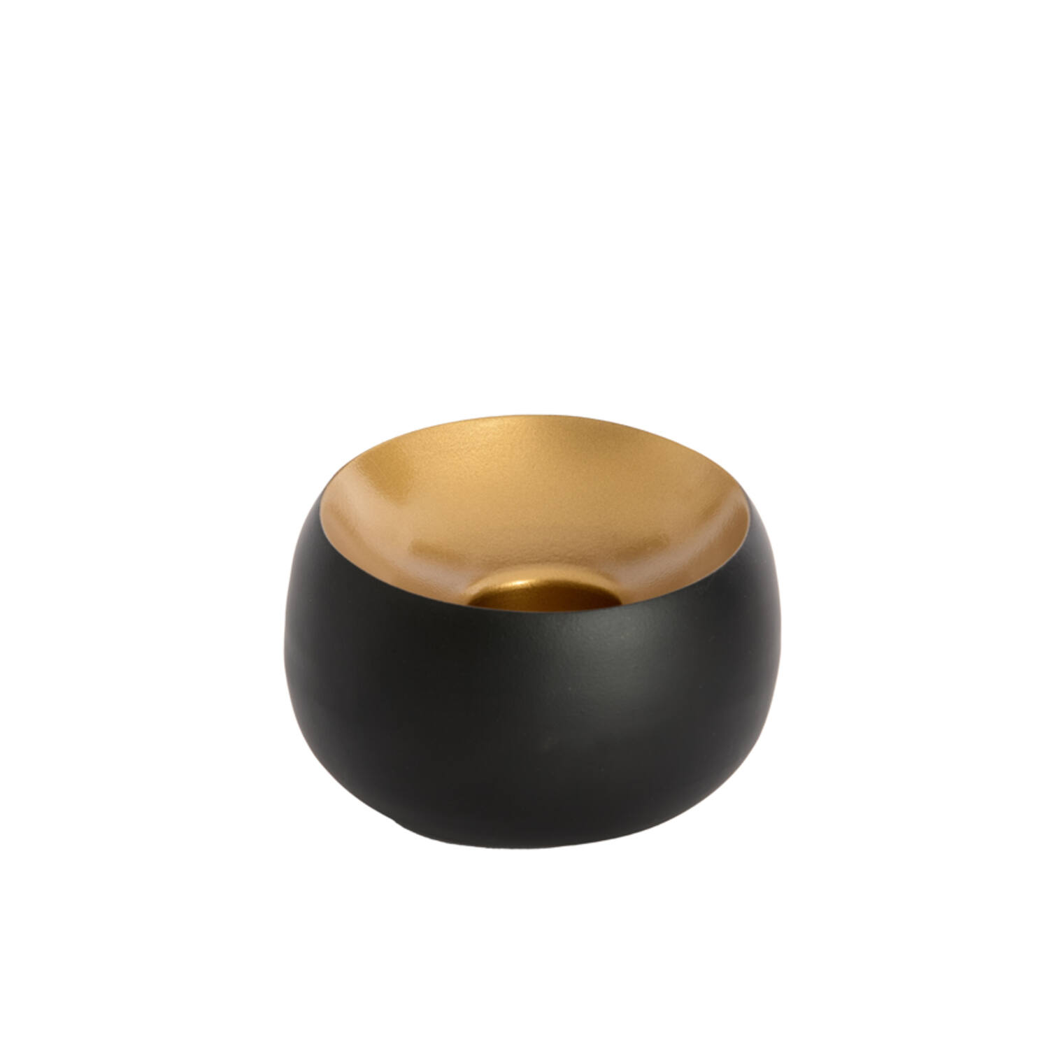 Tealight Ø15x10 cm VEROLI matt black+gold