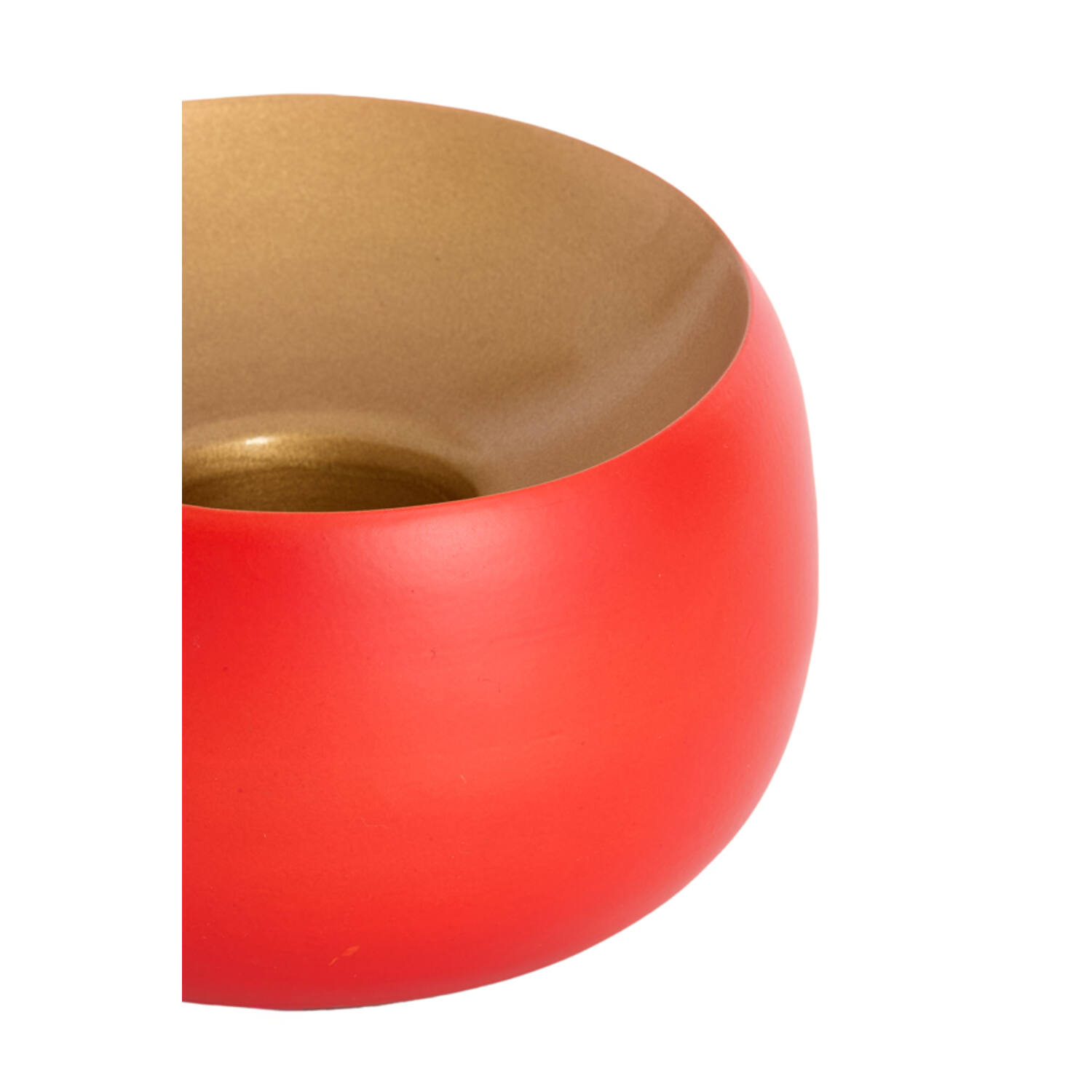 Tealight Ø15x10 cm VEROLI matt dark coral+gold