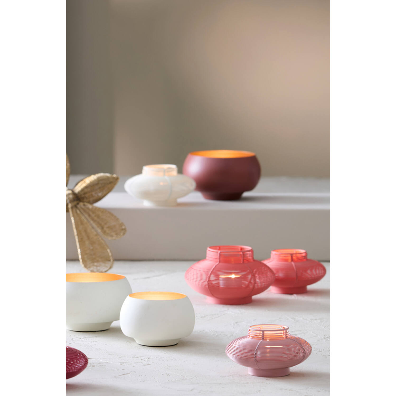 Theelicht Ø12x7 cm SESTINO mat licht roze