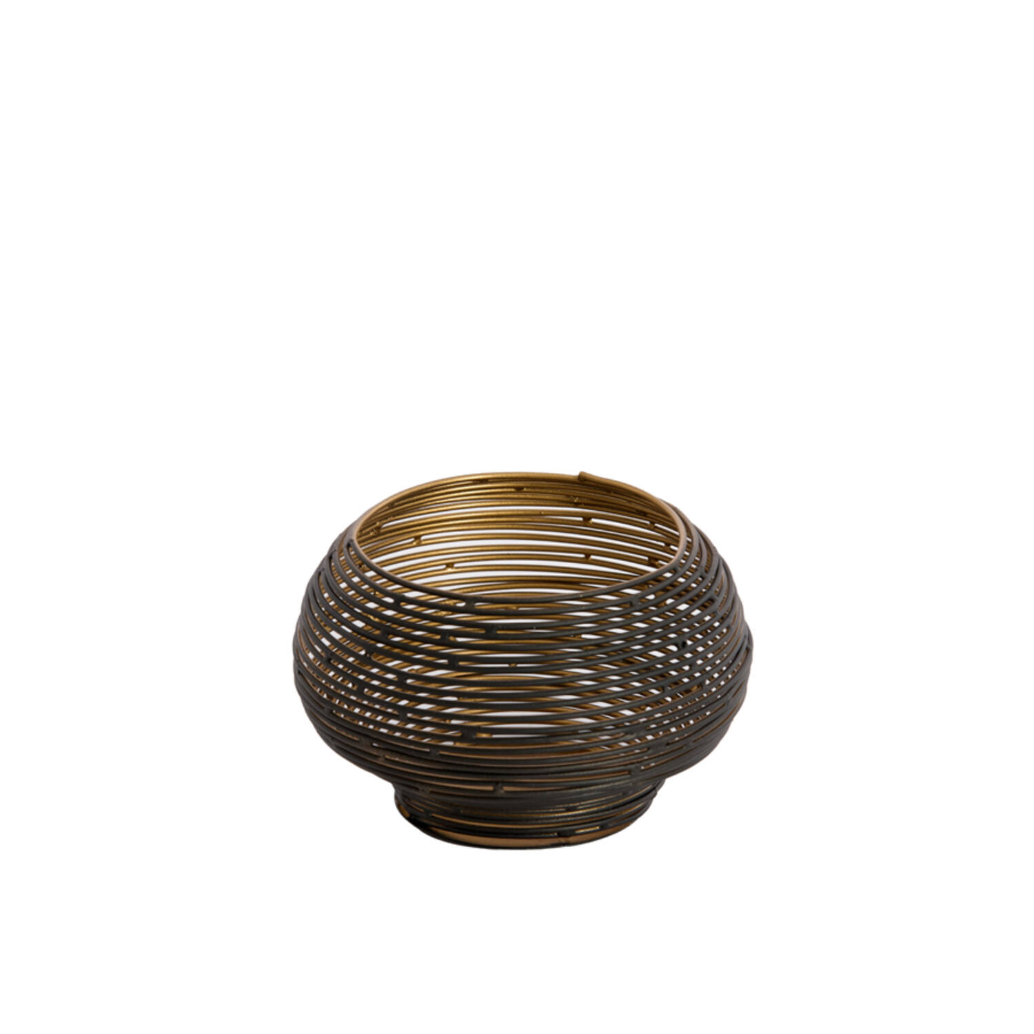Tealight Ø12x8 cm URBINO matt black+gold