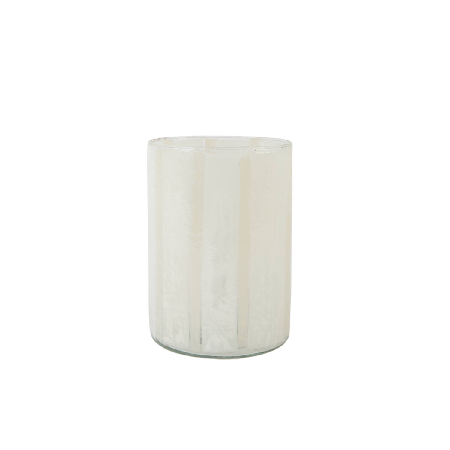 Tealight Ø14x20 cm DRINO glass transparent+cream+beige