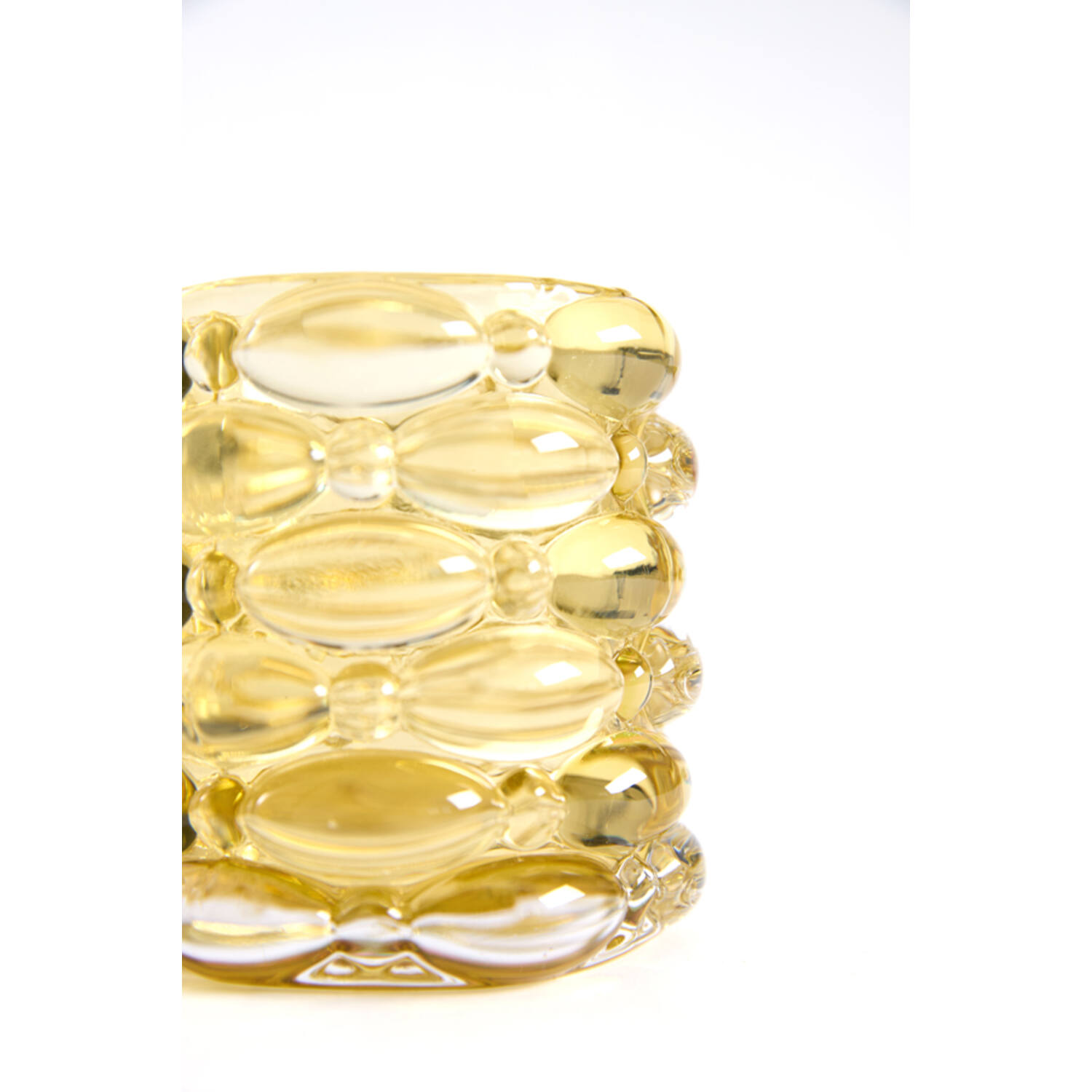 Tealight Ø9,5x9,5 cm WADLEY glass ocher yellow