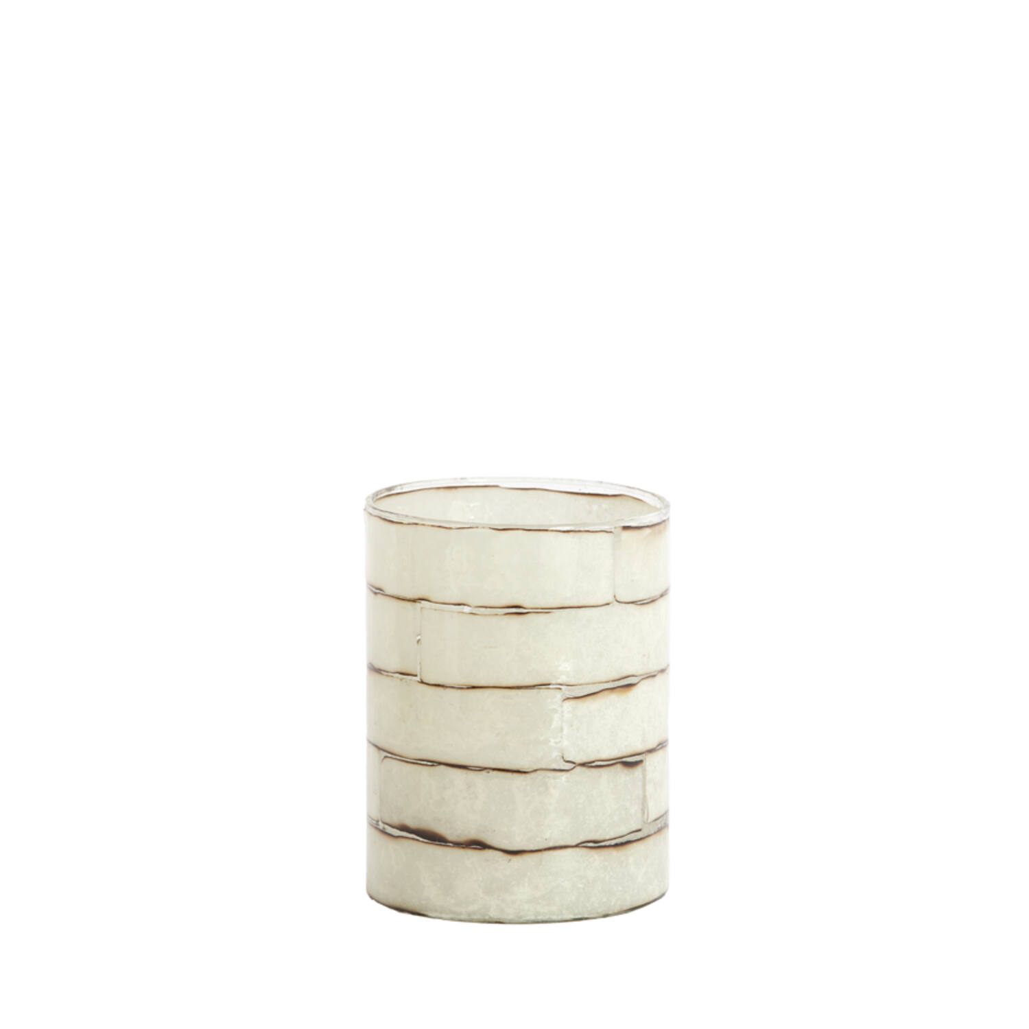 Tealight Ø10x13 cm DRONERI glass clear+cream