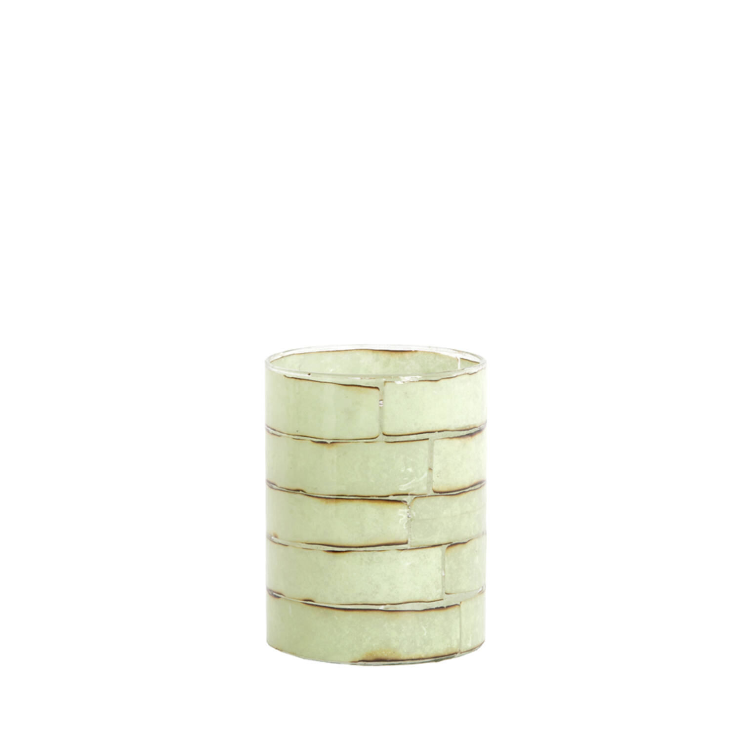 Tealight Ø10x13 cm DRONERI glass clear+mint green