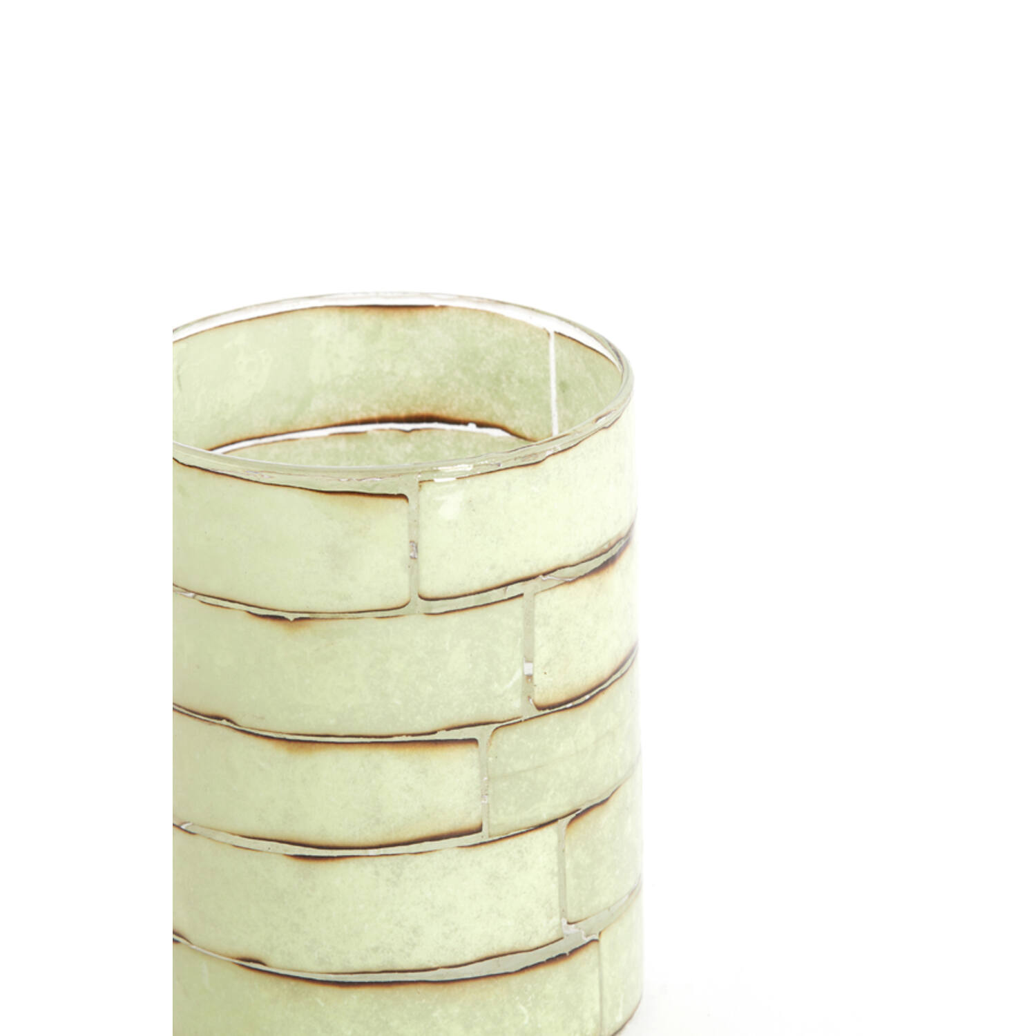 Tealight Ø10x13 cm DRONERI glass clear+mint green