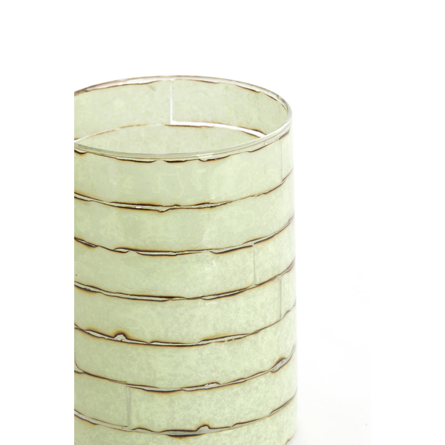 Tealight Ø14x20 cm DRONERI glass clear+mint green