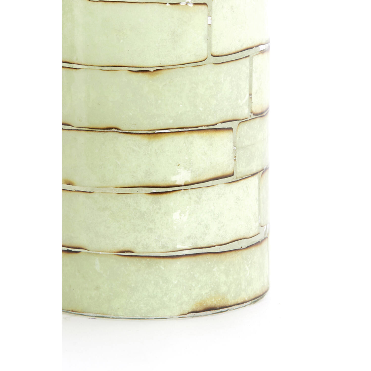 Tealight Ø14x20 cm DRONERI glass clear+mint green