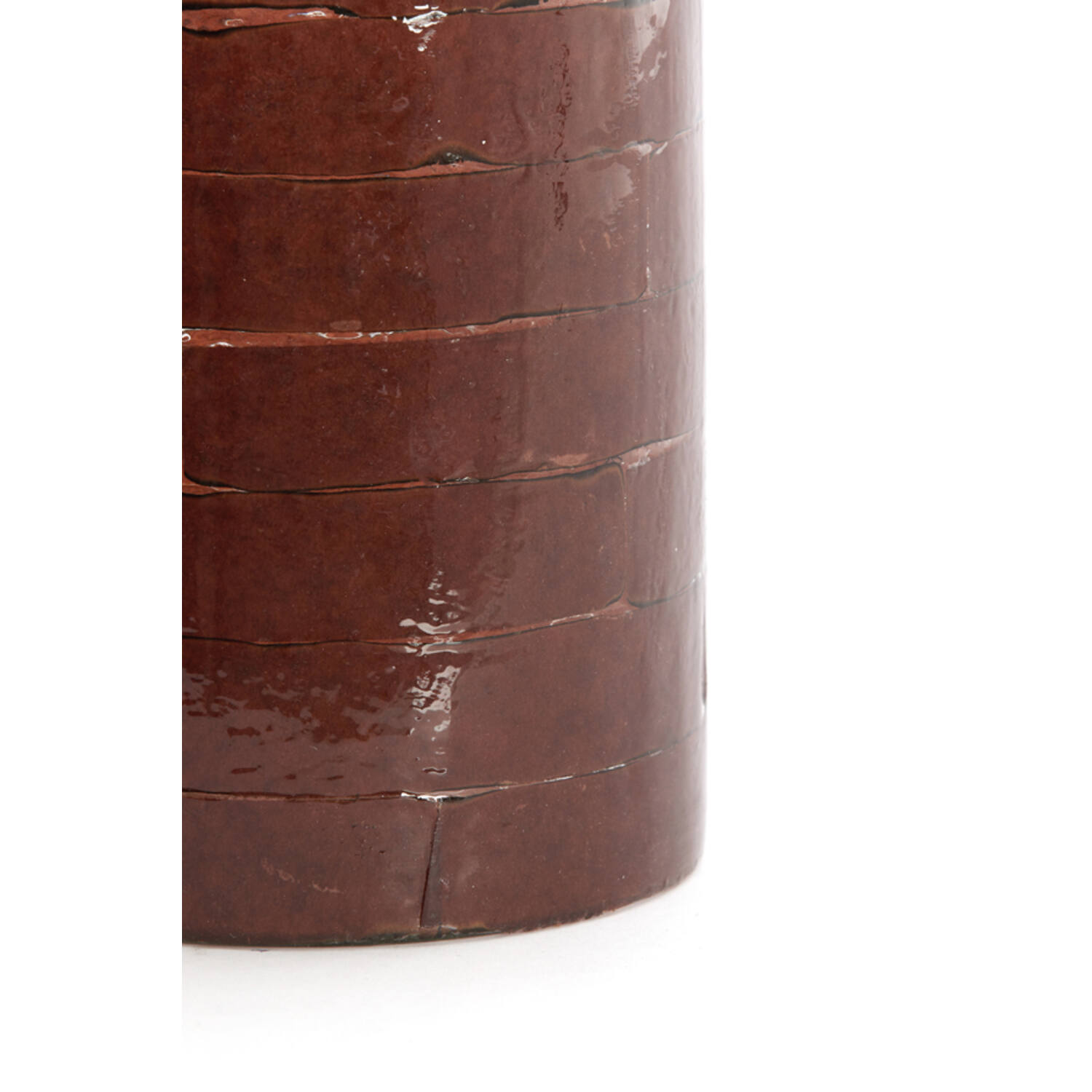 Tealight Ø14x20 cm DRONERI glass clear+dark brown