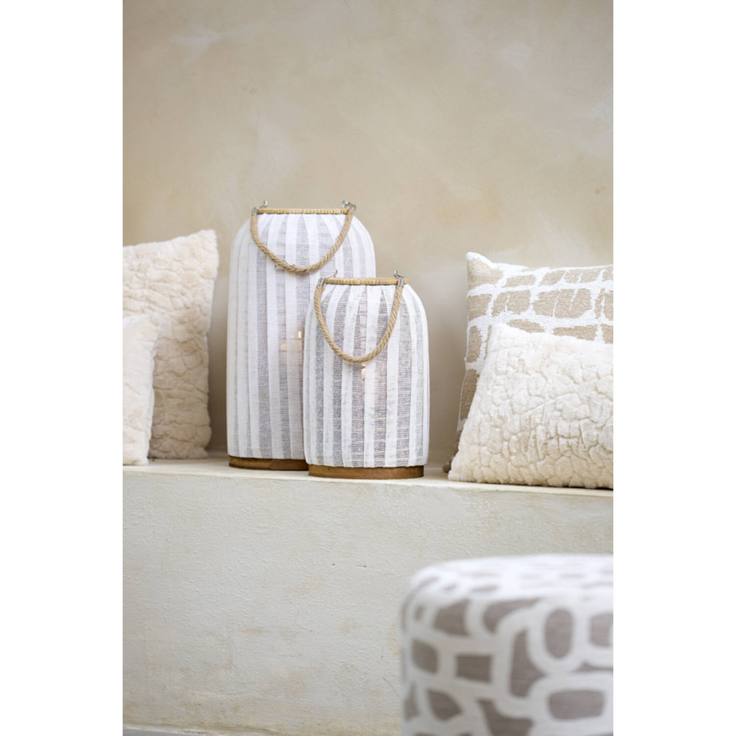 Hurricane Ø21x35 cm YLINA linen natural+wood natural