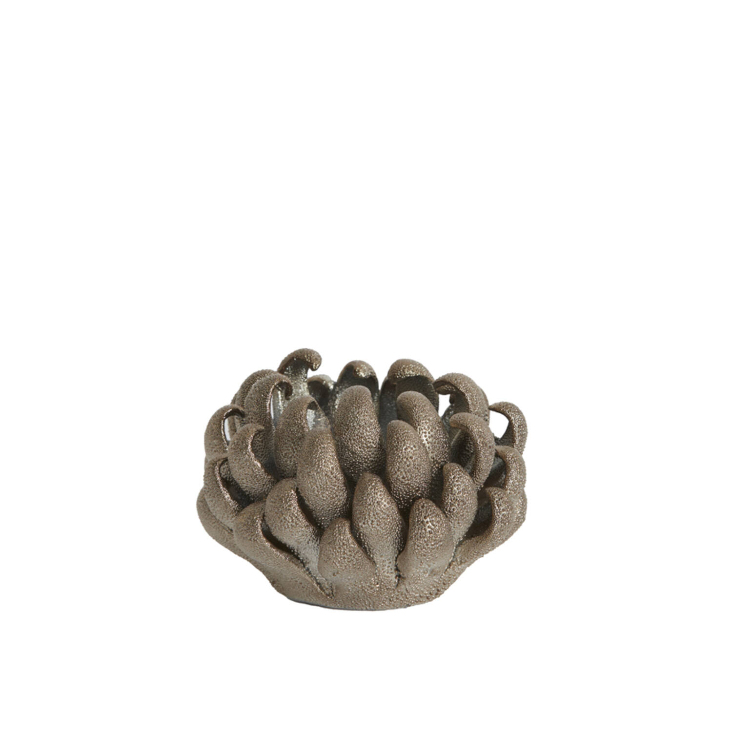 Tealight holder Ø10,5x7,5 cm SERINA porcelain bronze