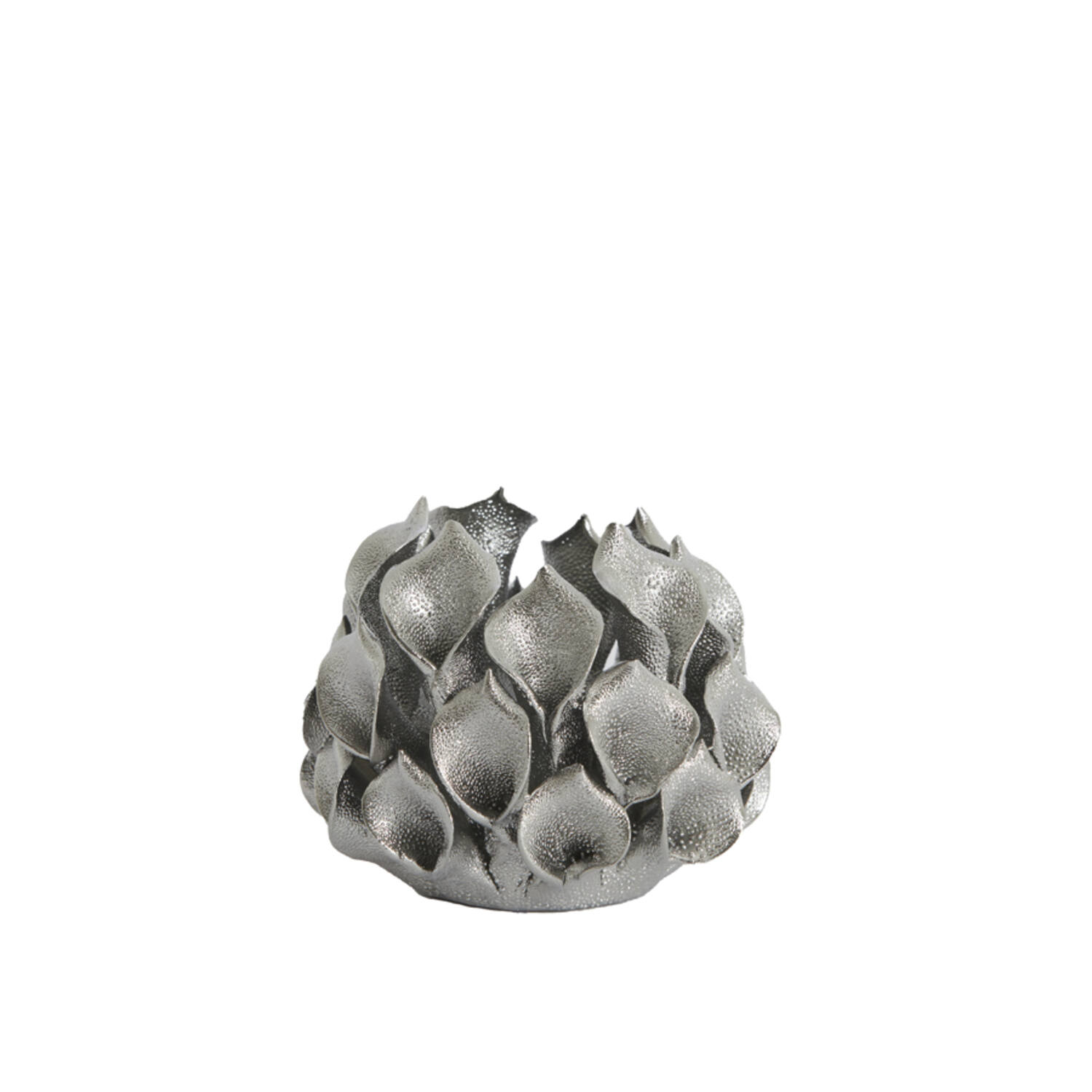 Tealight holder Ø10x8 cm SOREJA porcelain silver