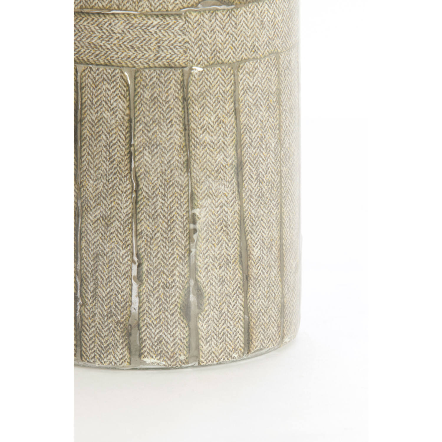 Tealight Ø14x20 cm BOLJUN glass clear+grey