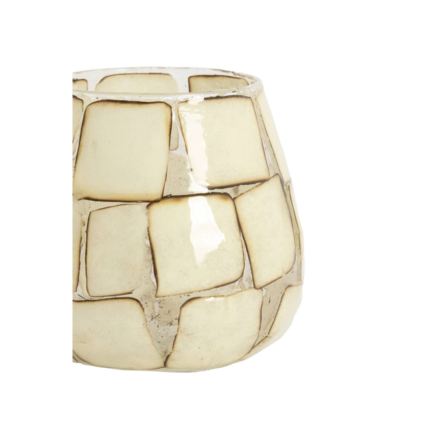 Tealight Ø11x11 cm KUALA glass clear+cream