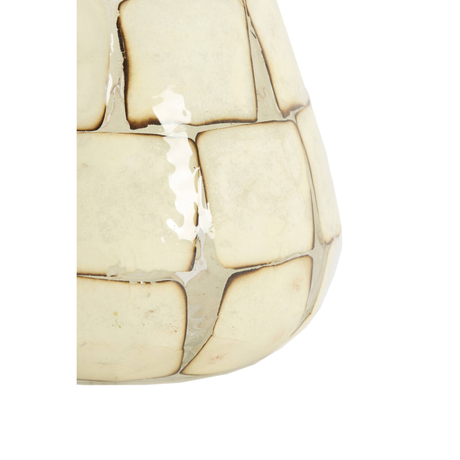 Tealight Ø14x14 cm KUALA glass clear+cream