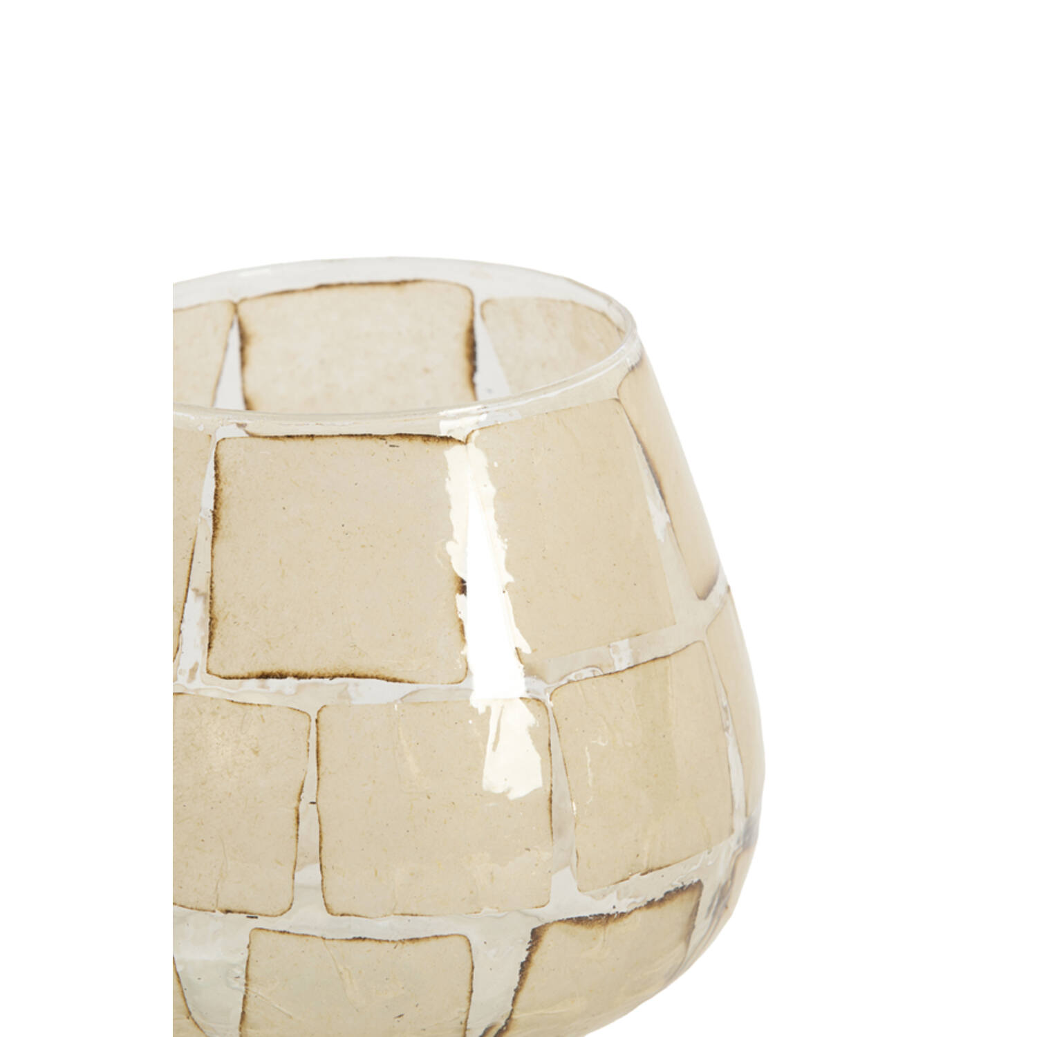 Tealight Ø14x14 cm KUALA glass clear+sand