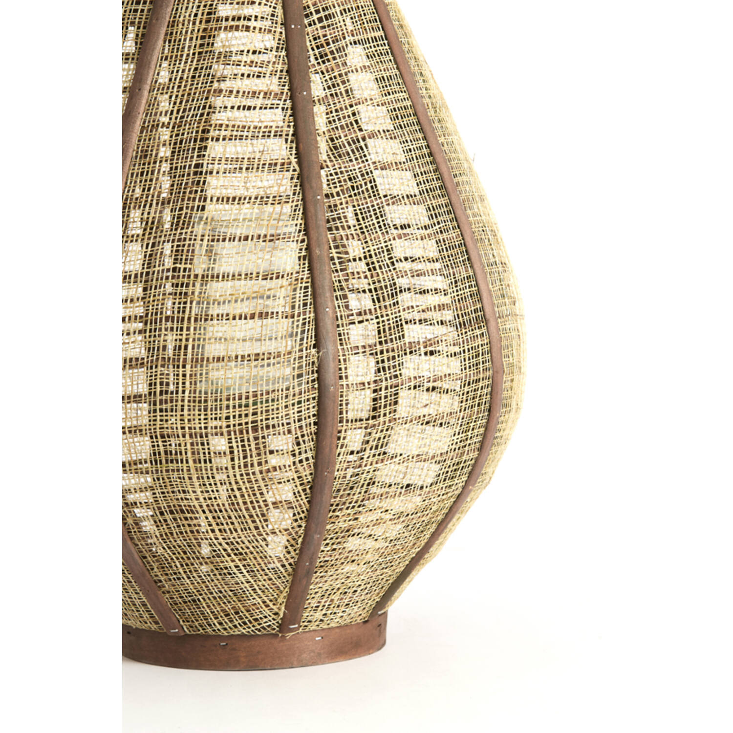 Hurricane Ø32x40 cm LINOA linen brown+wood dark brown