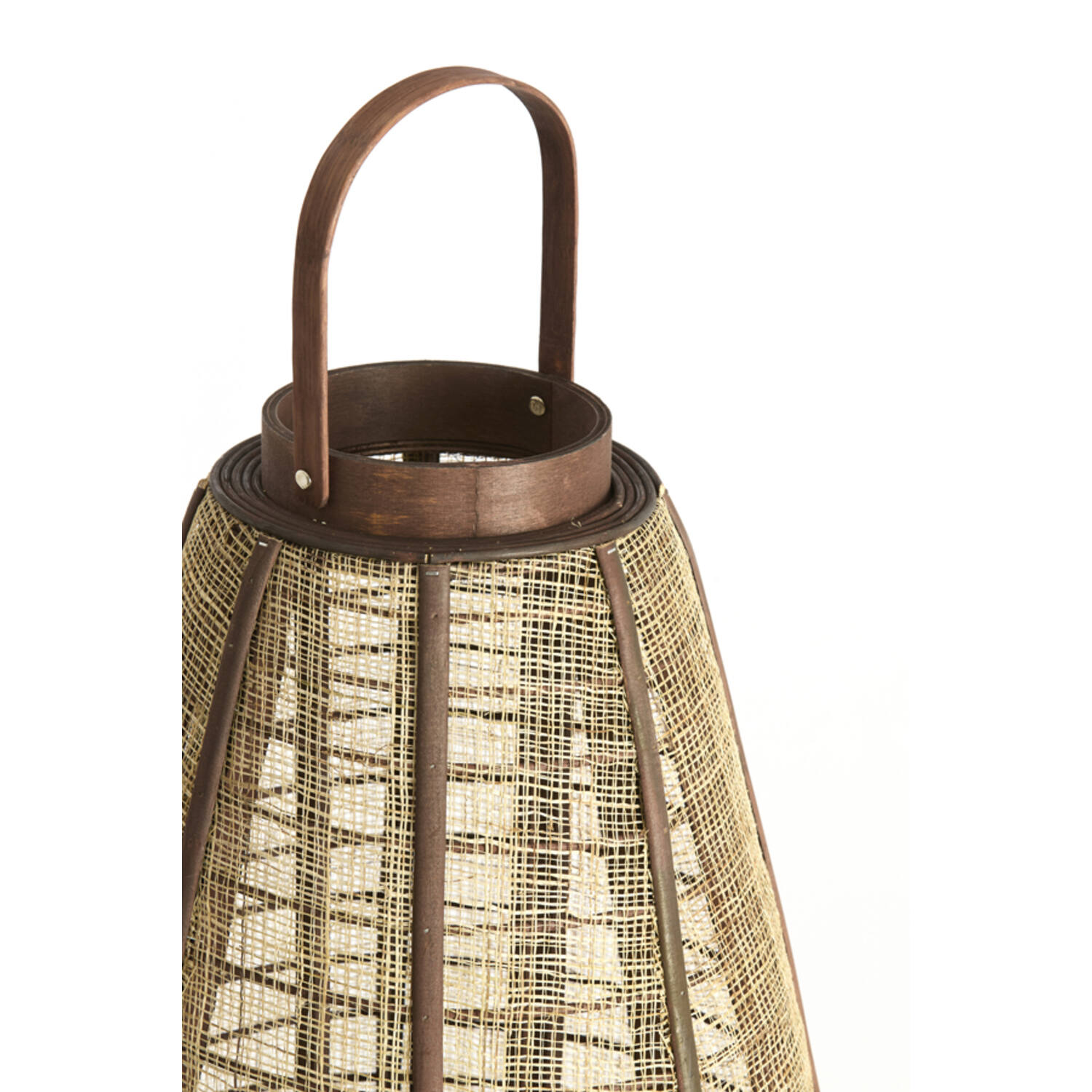 Hurricane Ø32x40 cm LINOA linen brown+wood dark brown