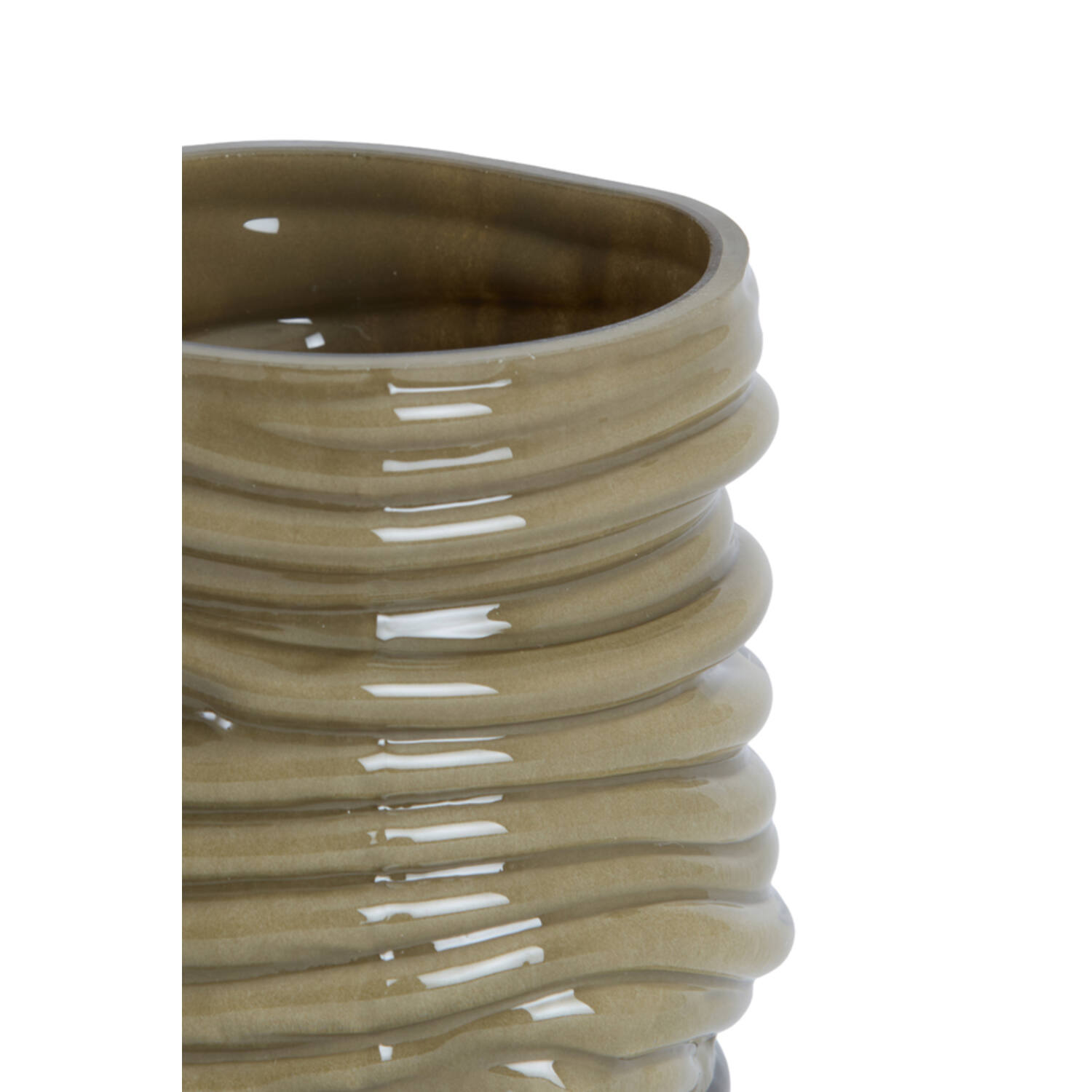 Tealight Ø10x11,5 cm MILYAN glass milky olive green