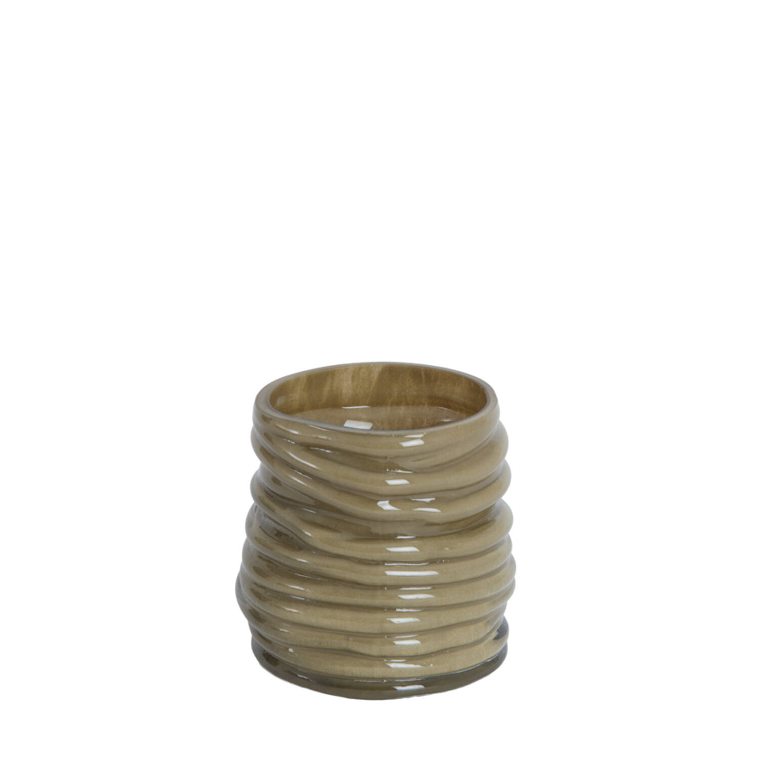 Tealight Ø9x10 cm MILYAN glass milky olive green