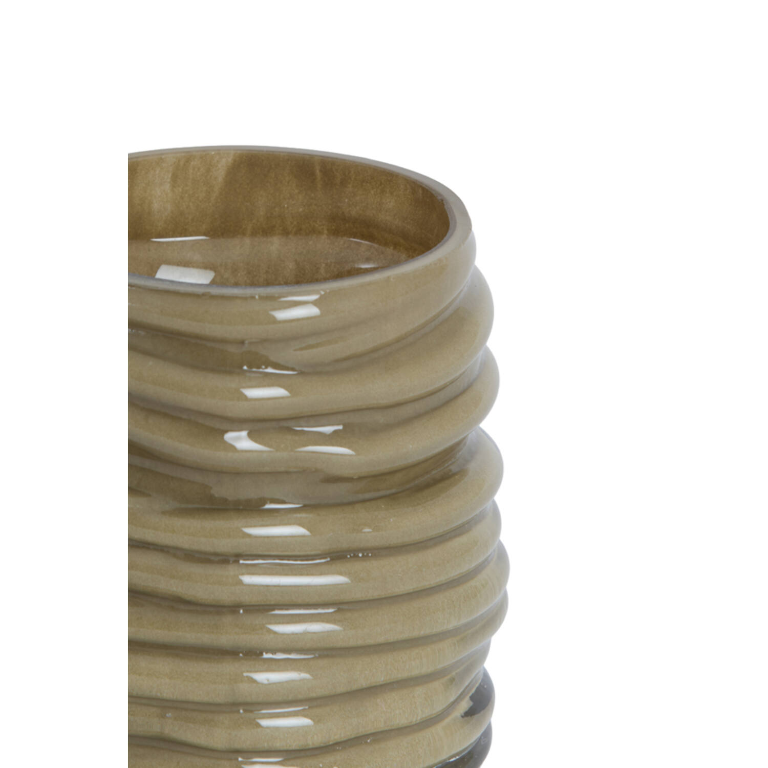 Tealight Ø9x10 cm MILYAN glass milky olive green