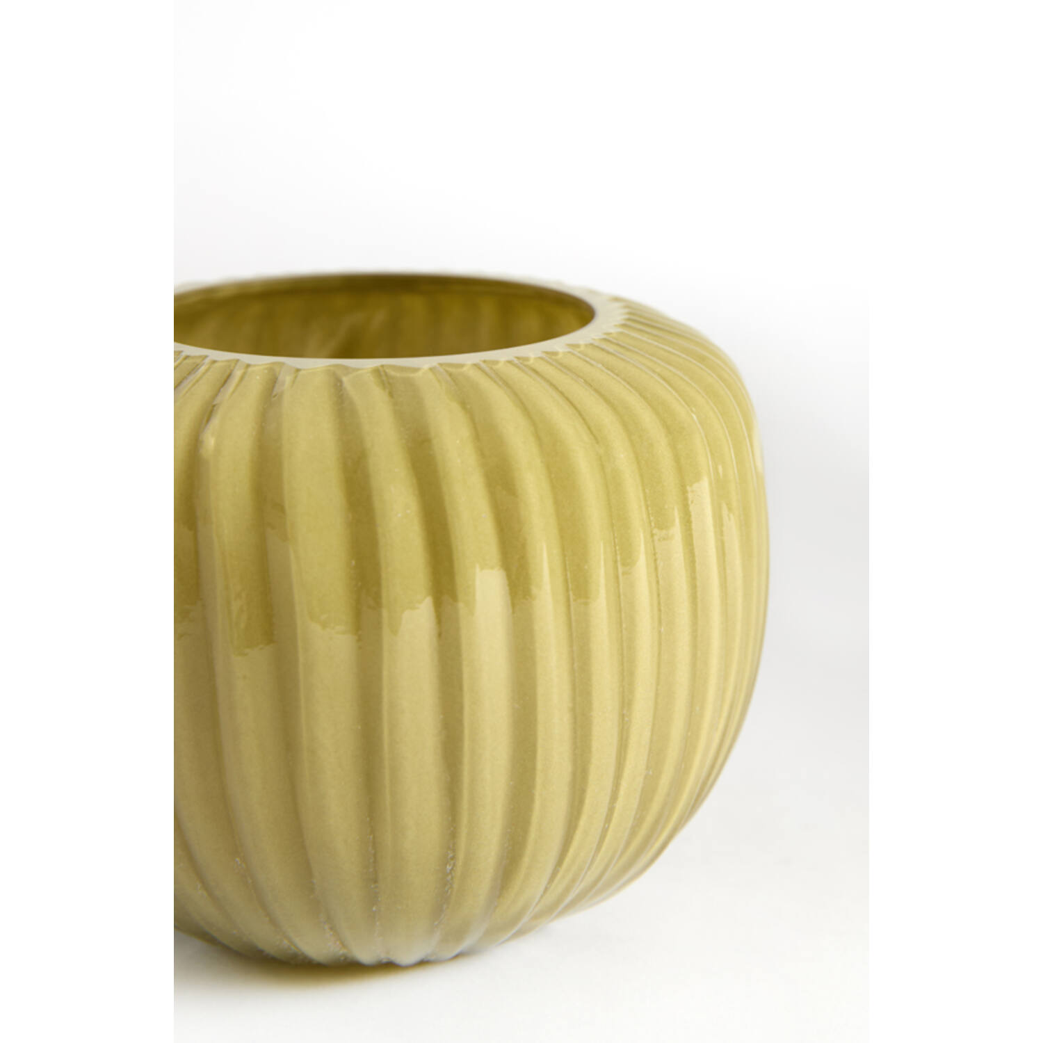 Tealight Ø11x9 cm OPALINE glass olive green