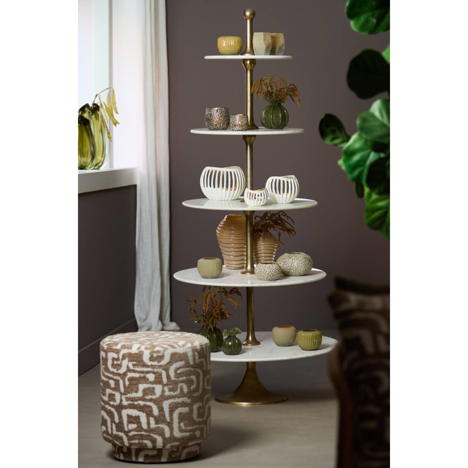 Tealight Ø11x9 cm OPALINE glass matt olive green