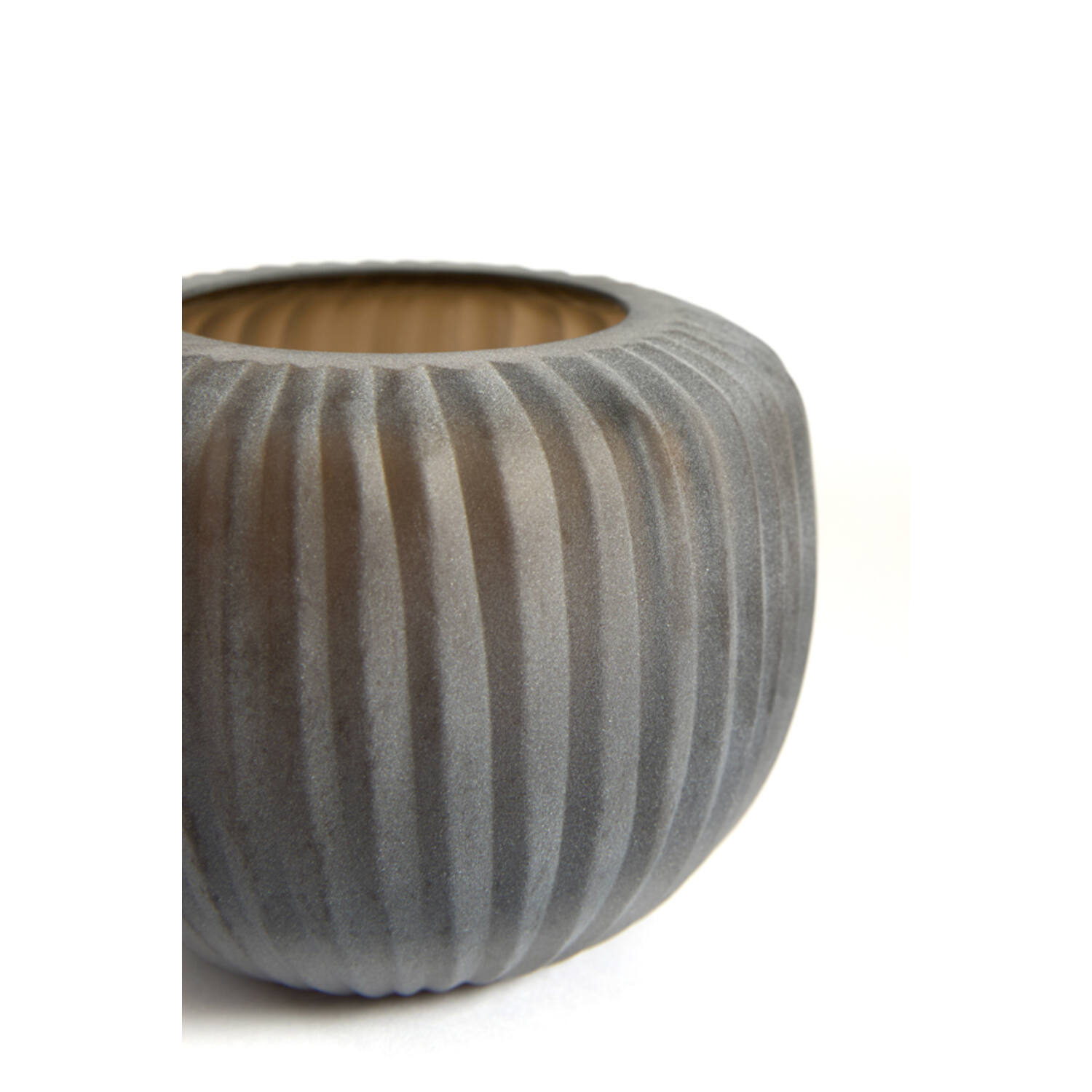 Tealight Ø11x9 cm OPALINE glass matt dark brown