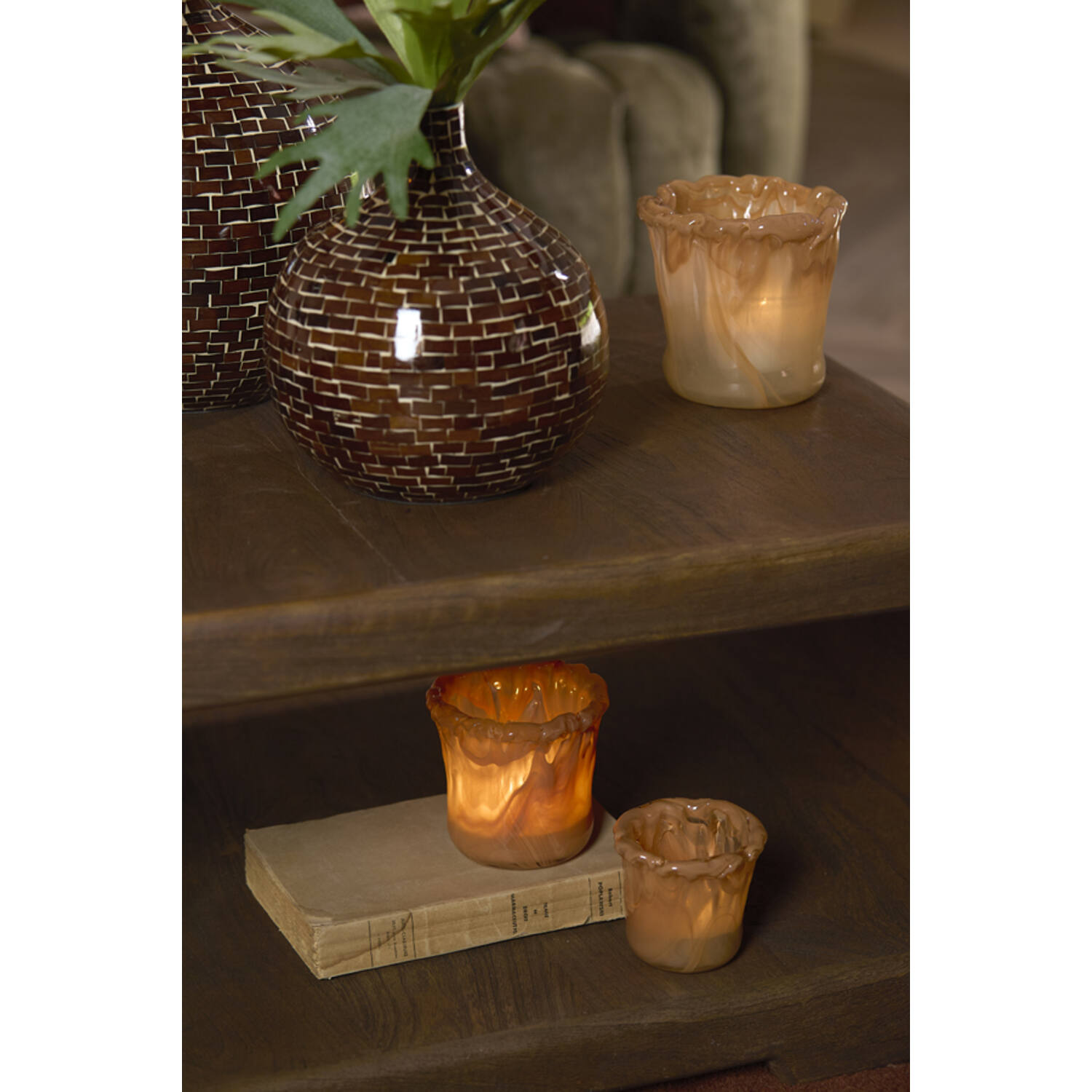 Tealight Ø10x10 cm MYRON glass light orange