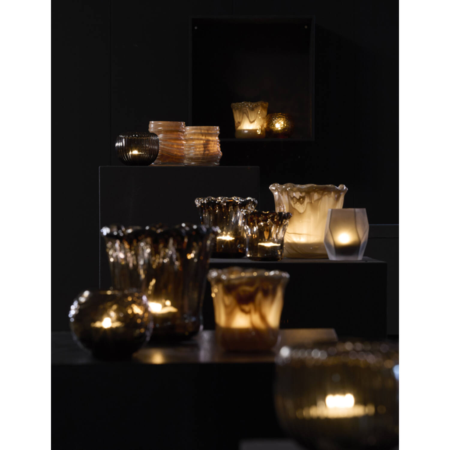 Tealight Ø15x15 cm MYRON glass light brown